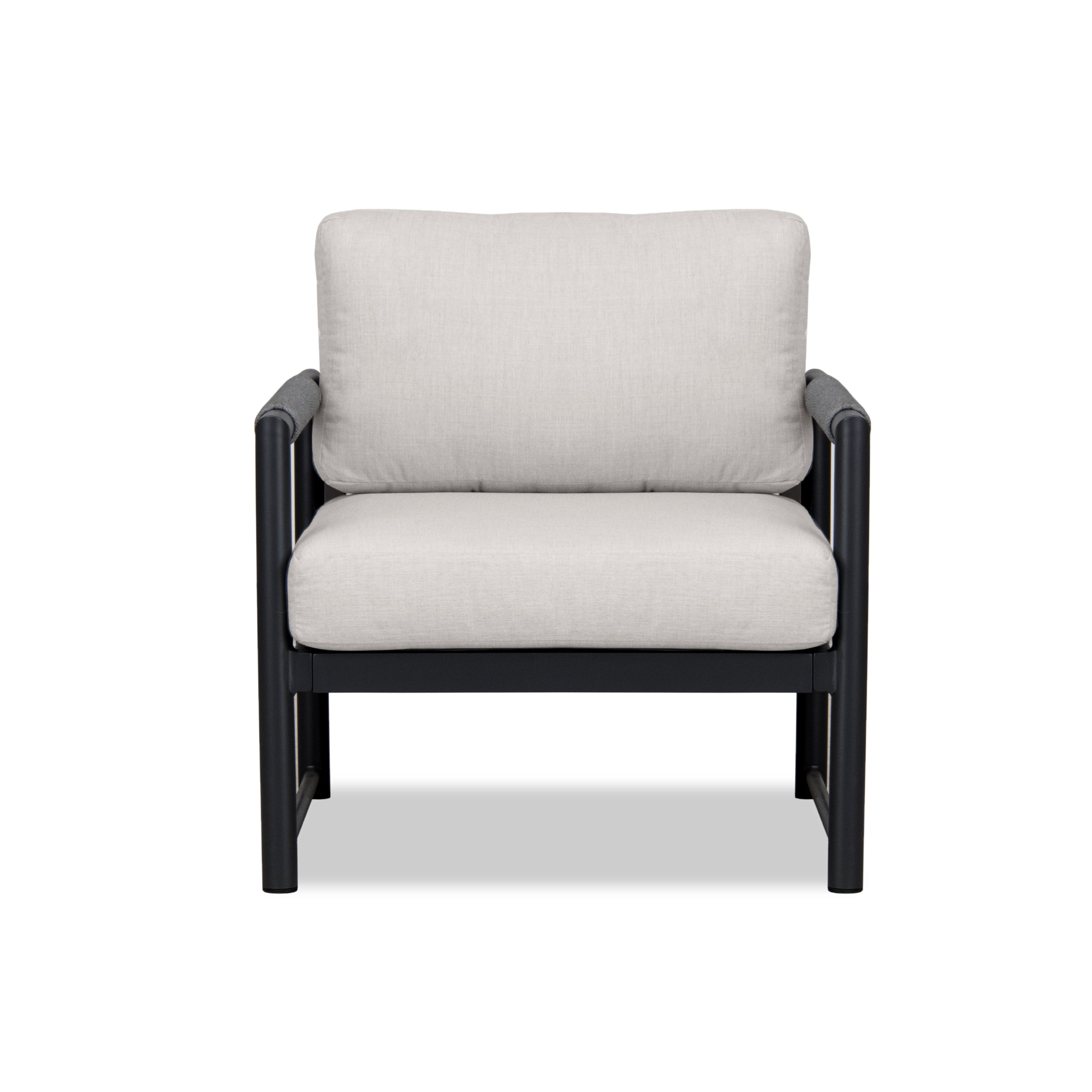 Alto Club Chair#Finish_Black#Fabric_Cast Silver