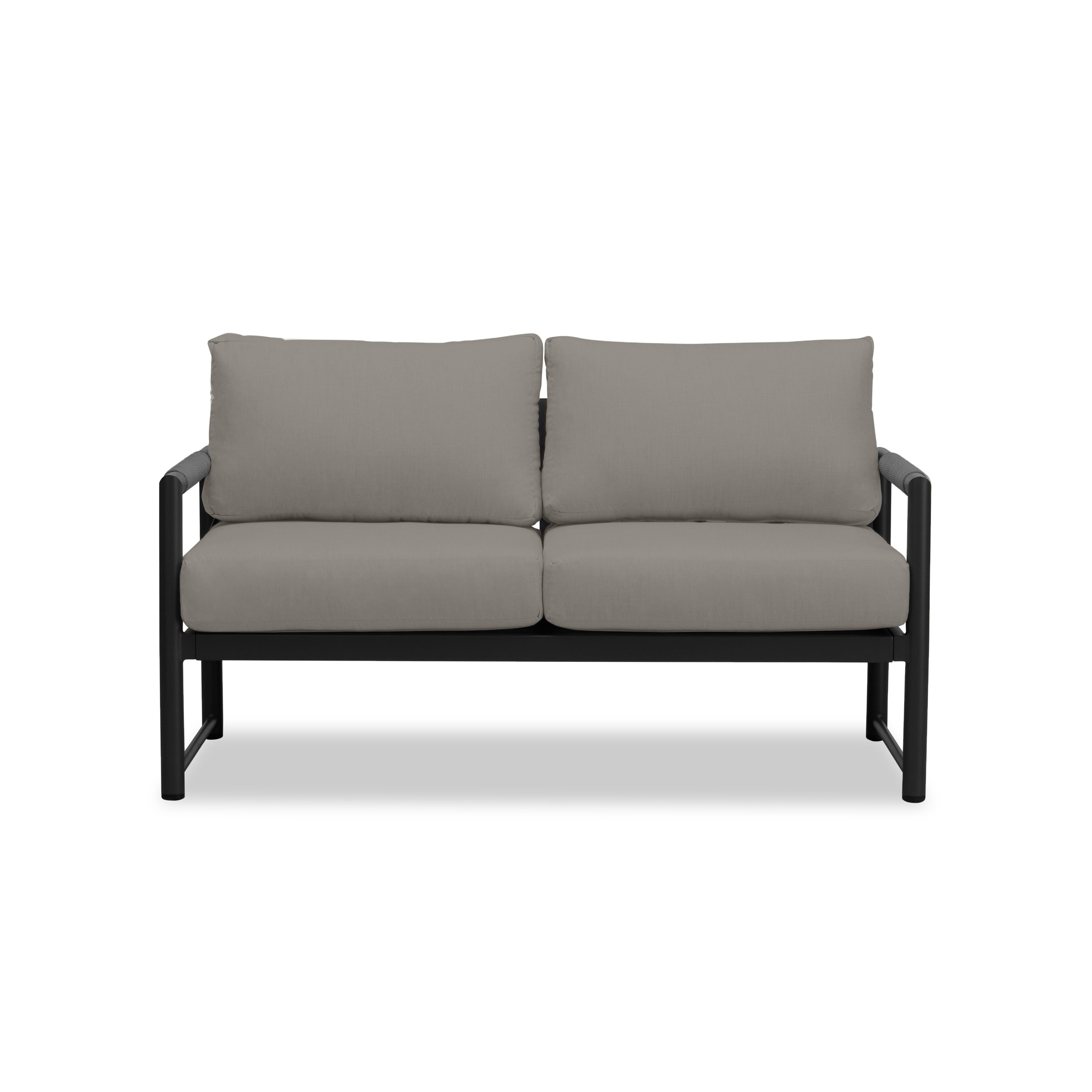 Alto Loveseat#Finish_Black#Fabric_Canvas Charcoal