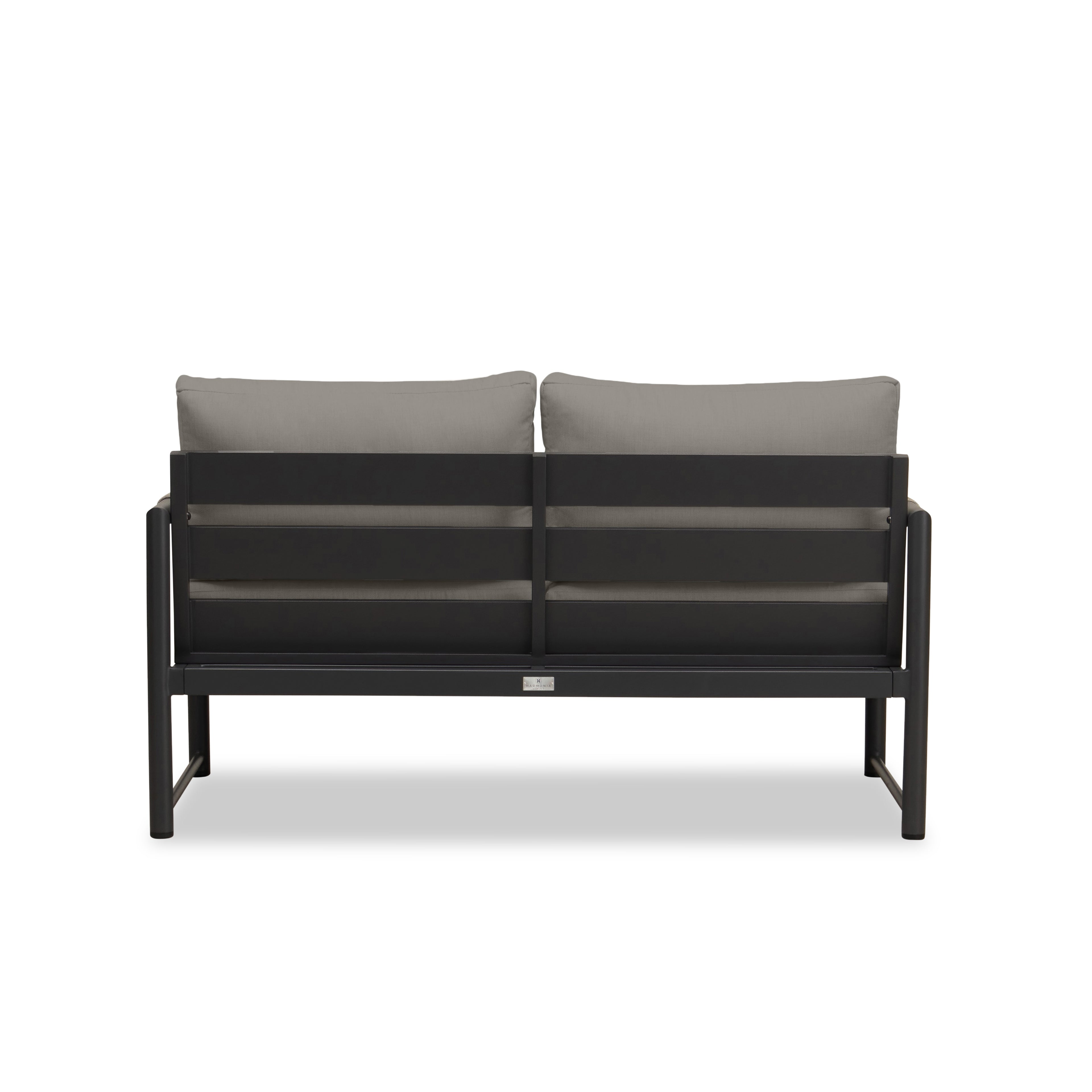 Alto Loveseat#Finish_Black#Fabric_Canvas Charcoal