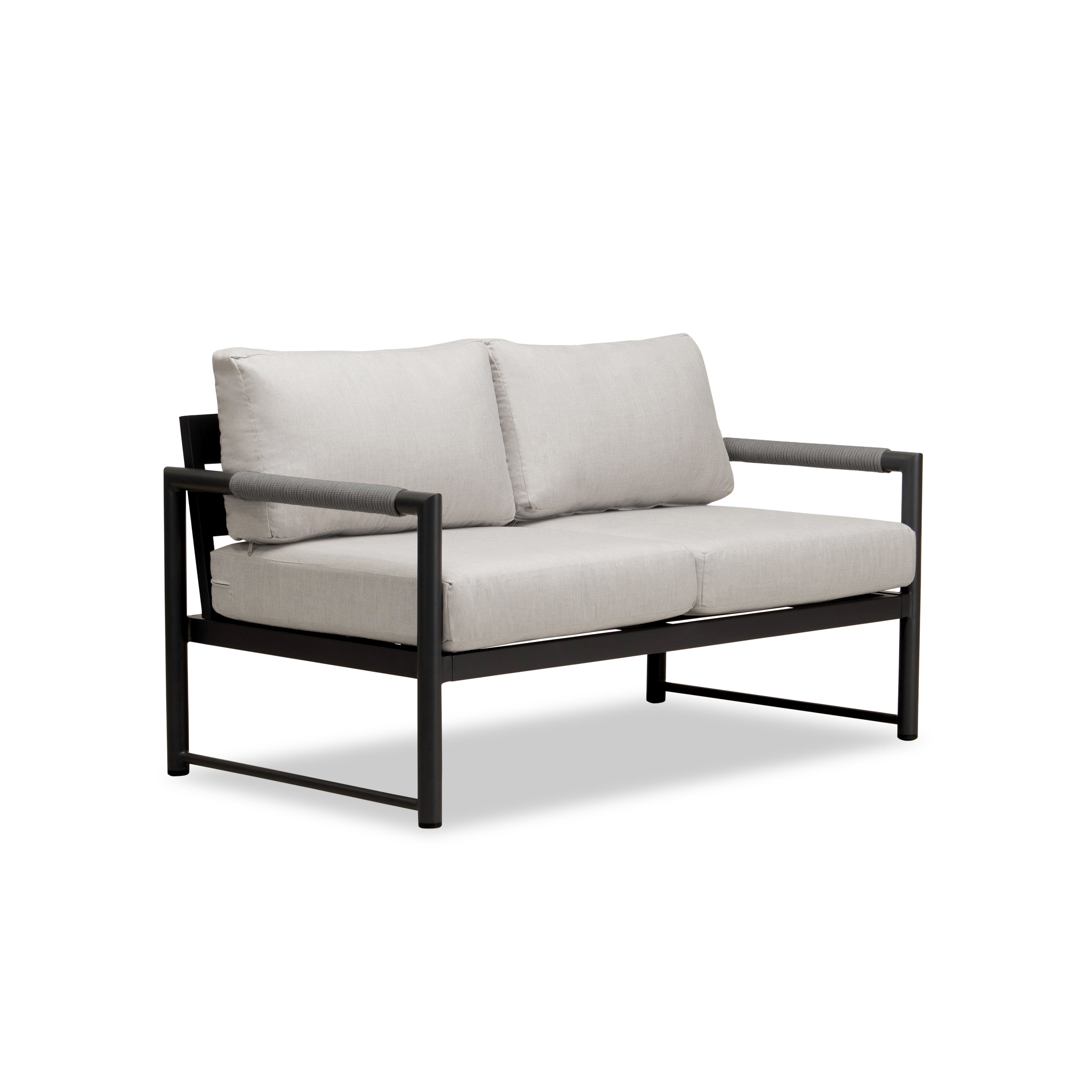 Alto Loveseat#Finish_Black#Fabric_Cast Silver