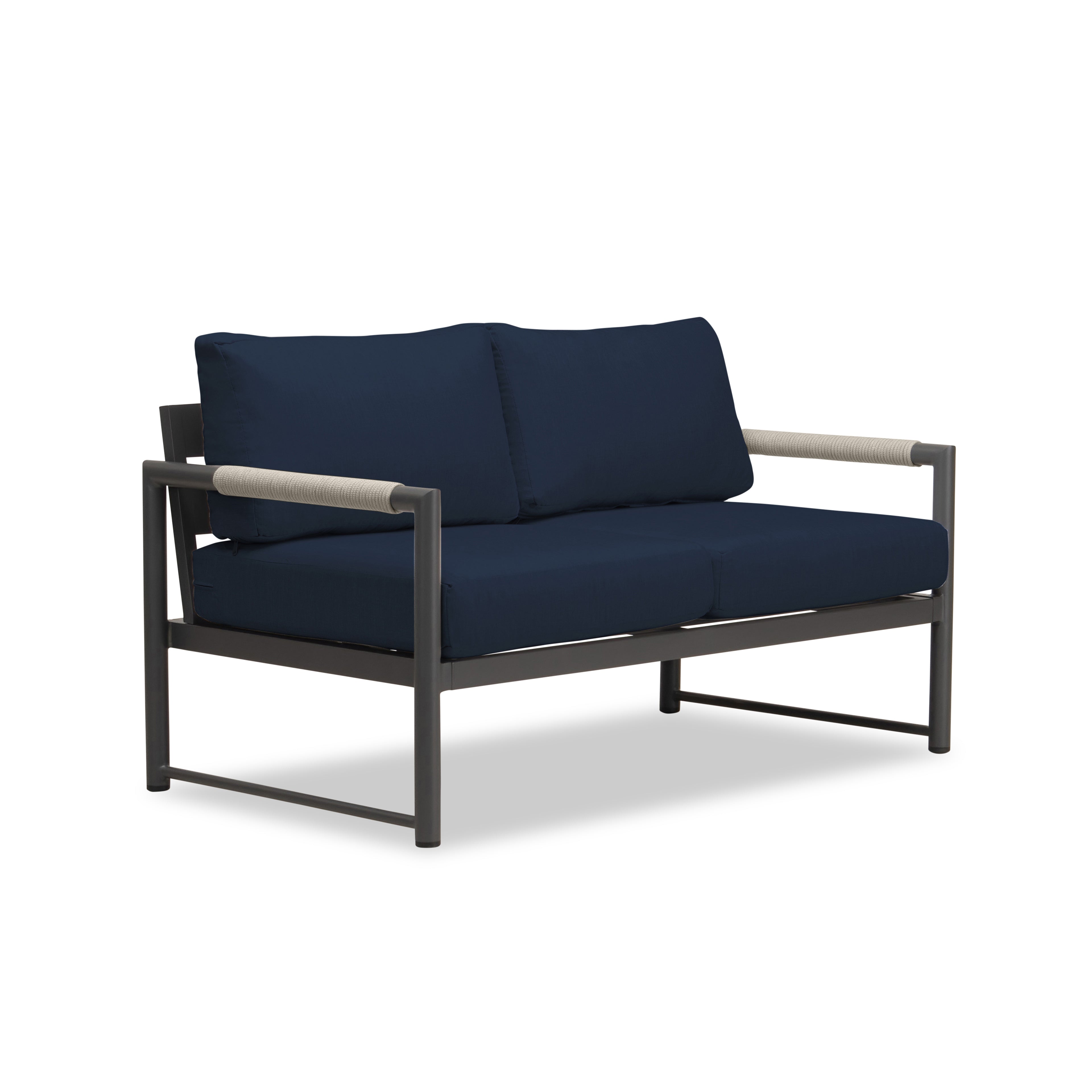 Alto Loveseat#Finish_Slate#Fabric_Spectrum Indigo