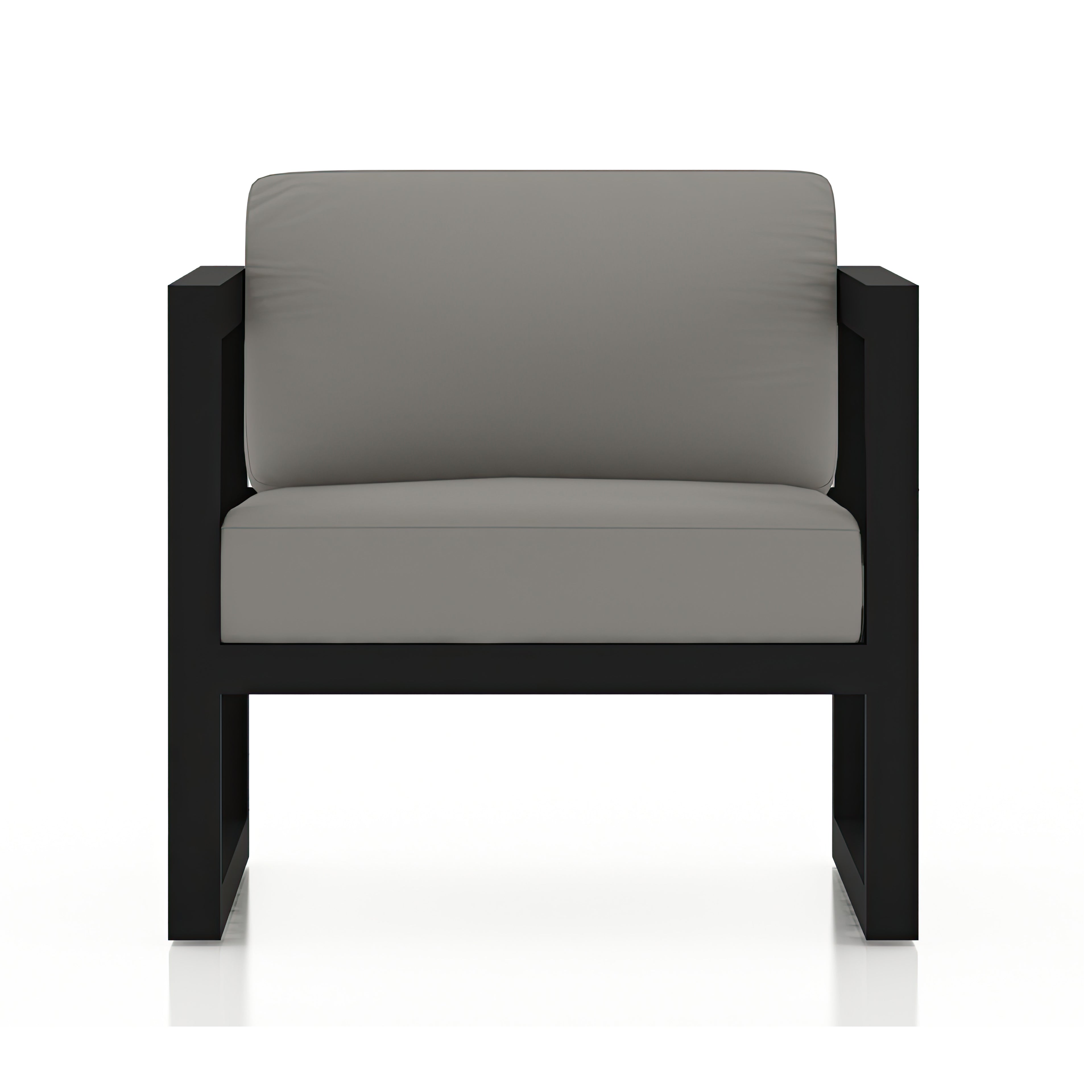 Avion Classic 4 Piece Aluminum Loveseat Set#Finish_Black#Fabric_Canvas Charcoal