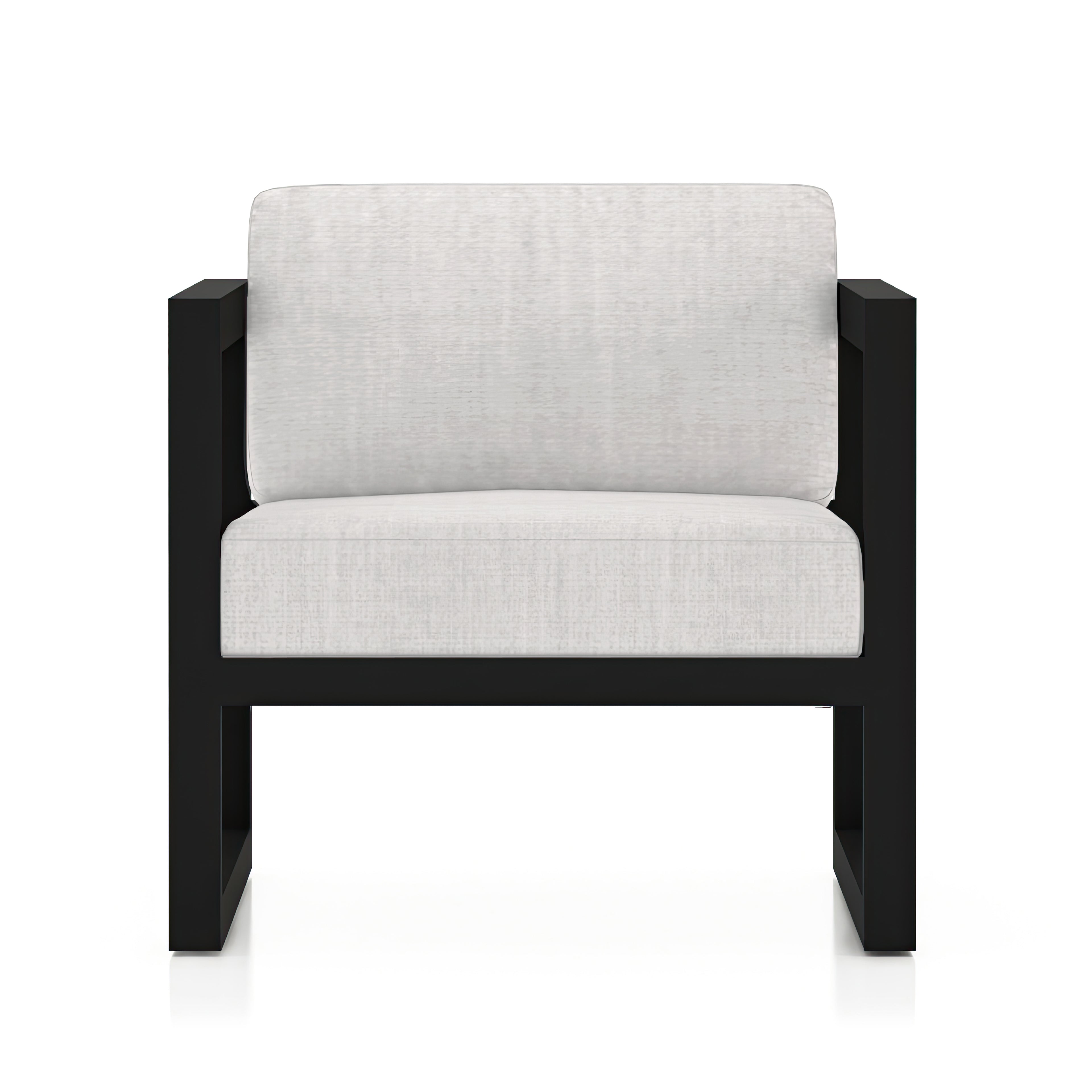 Avion Classic 4 Piece Aluminum Loveseat Set#Finish_Black#Fabric_Cast Silver