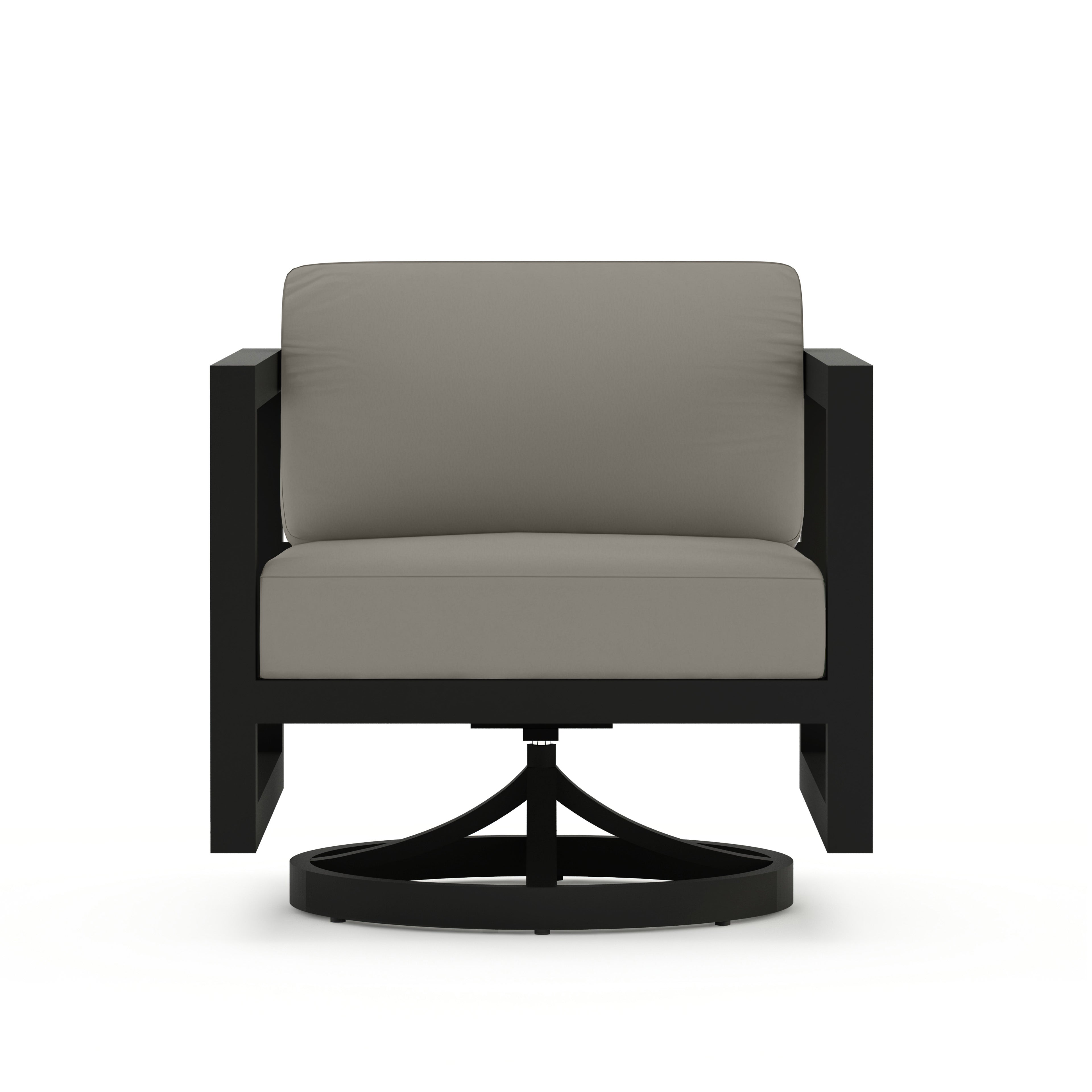 Avion Swivel Rocker#Finish_Black#Fabric_Canvas Charcoal