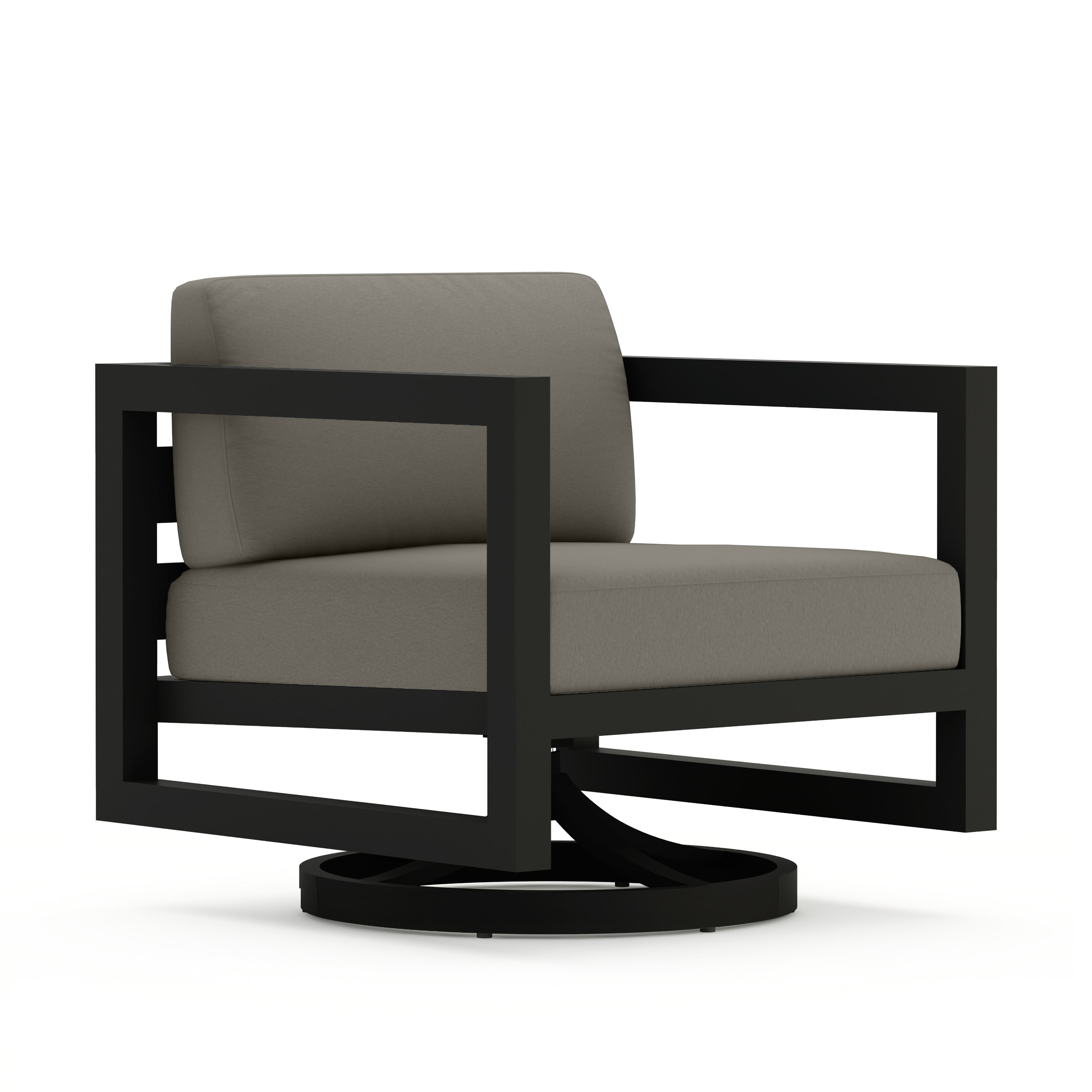 Avion Swivel Rocker#Finish_Black#Fabric_Canvas Charcoal