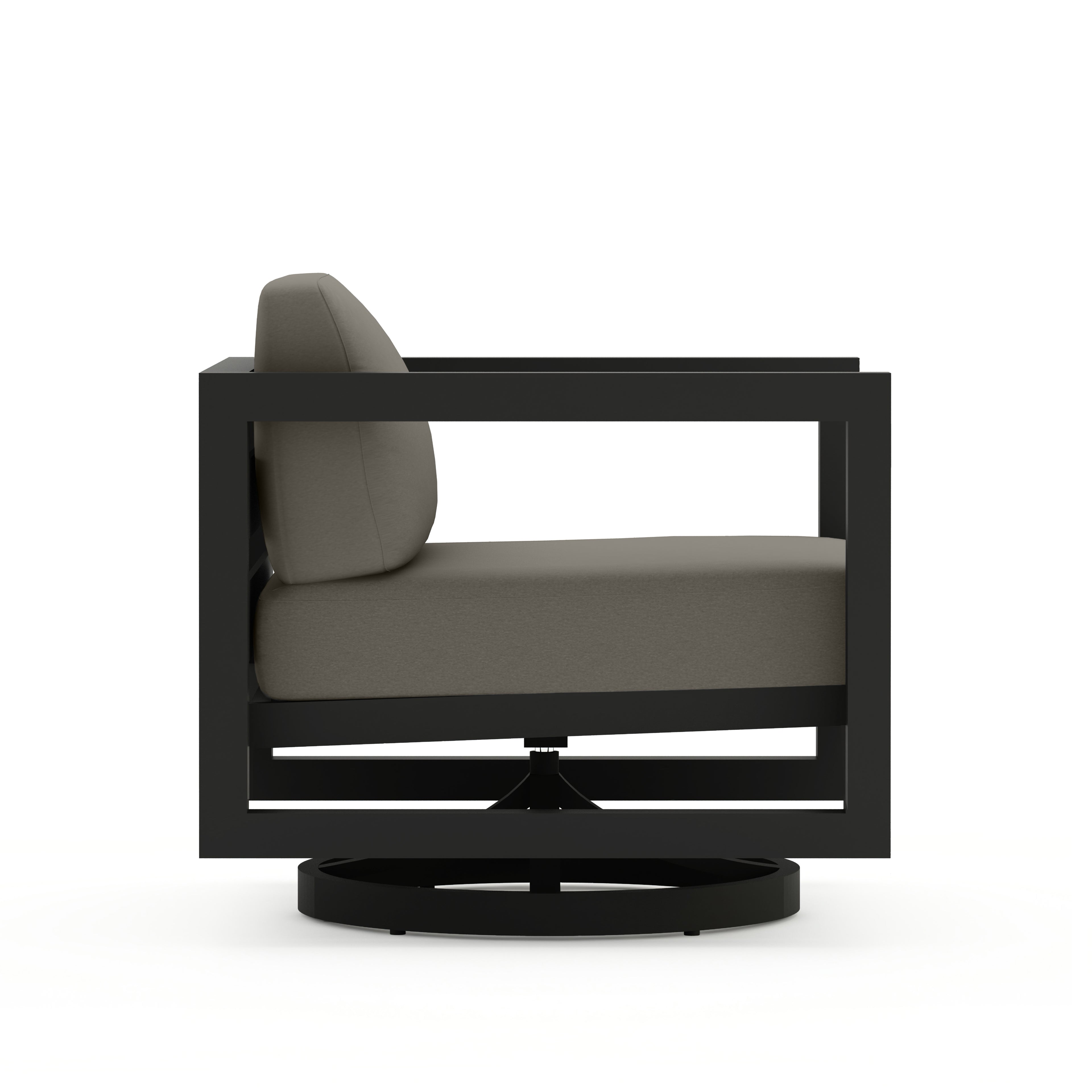 Avion Swivel Rocker#Finish_Black#Fabric_Canvas Charcoal