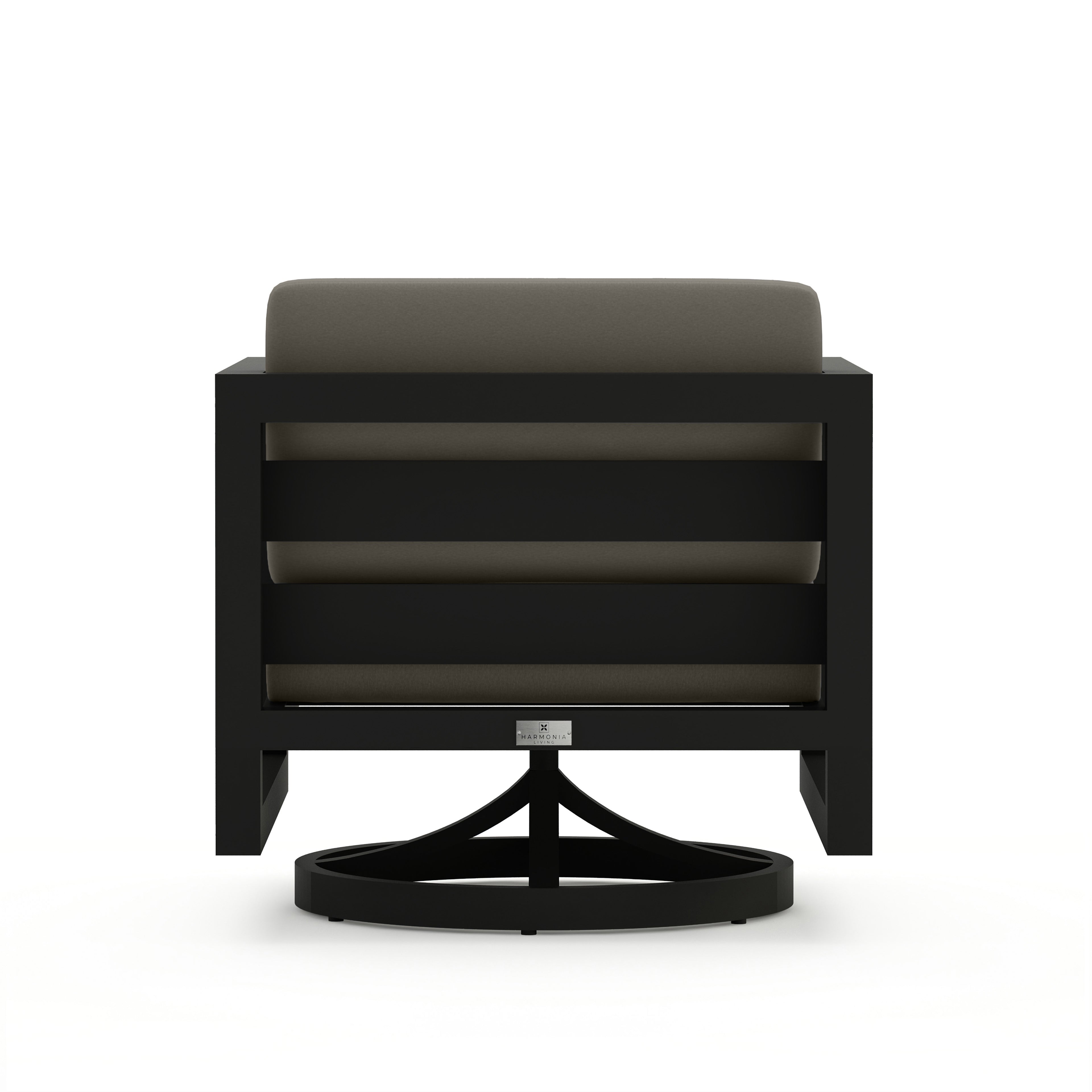 Avion Swivel Rocker#Finish_Black#Fabric_Canvas Charcoal