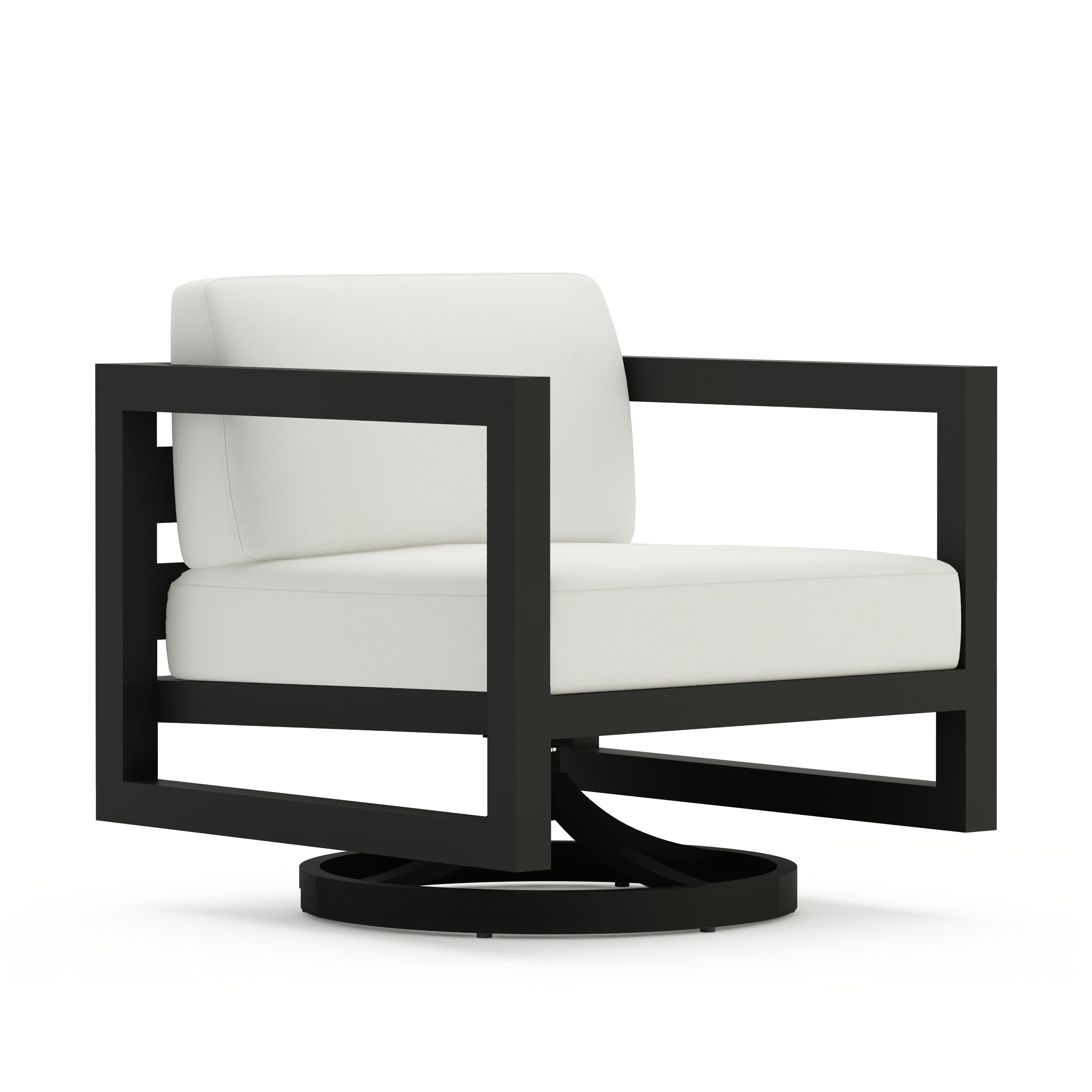 Avion Swivel Rocker#Finish_Black#Fabric_Canvas Natural