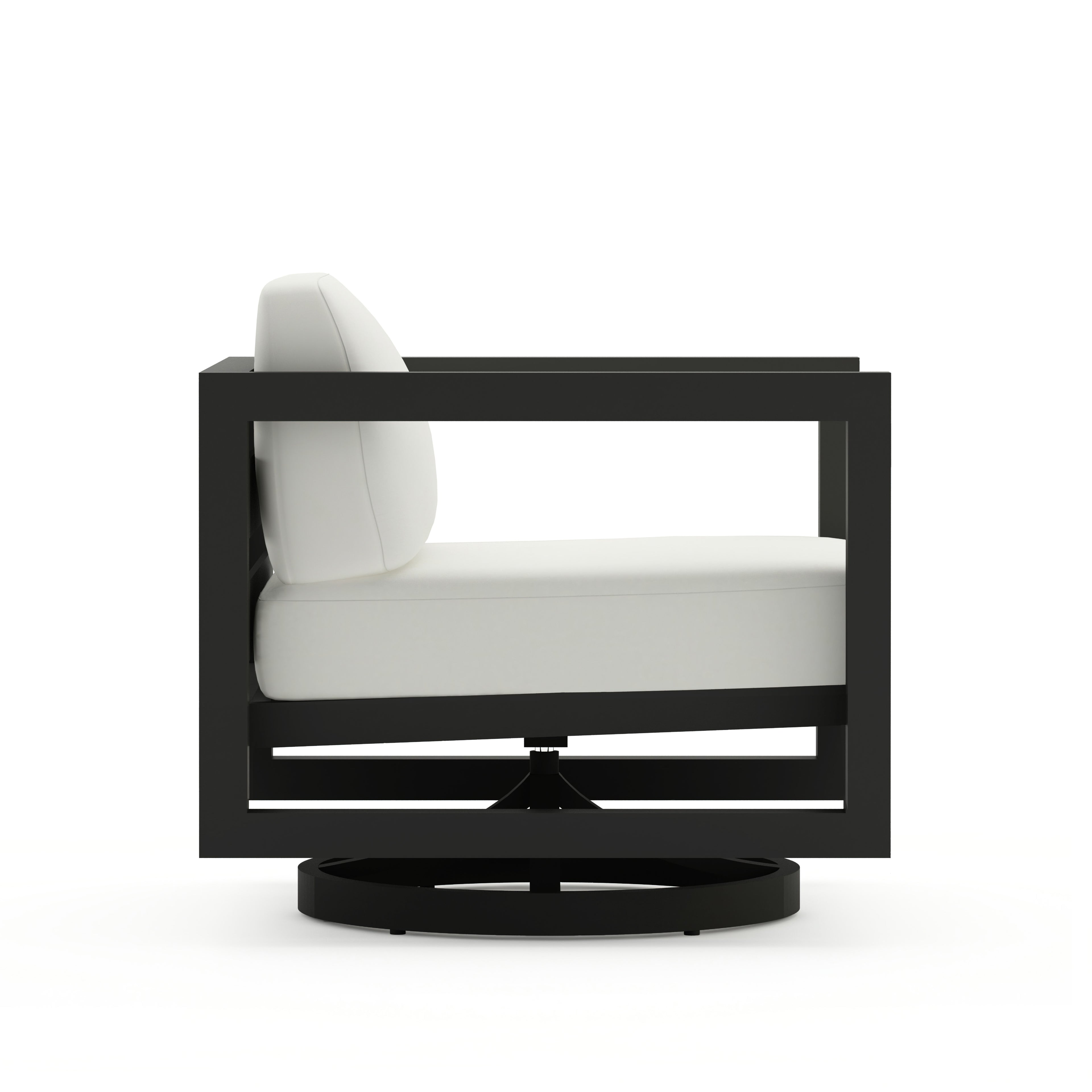 Avion Swivel Rocker#Finish_Black#Fabric_Canvas Natural