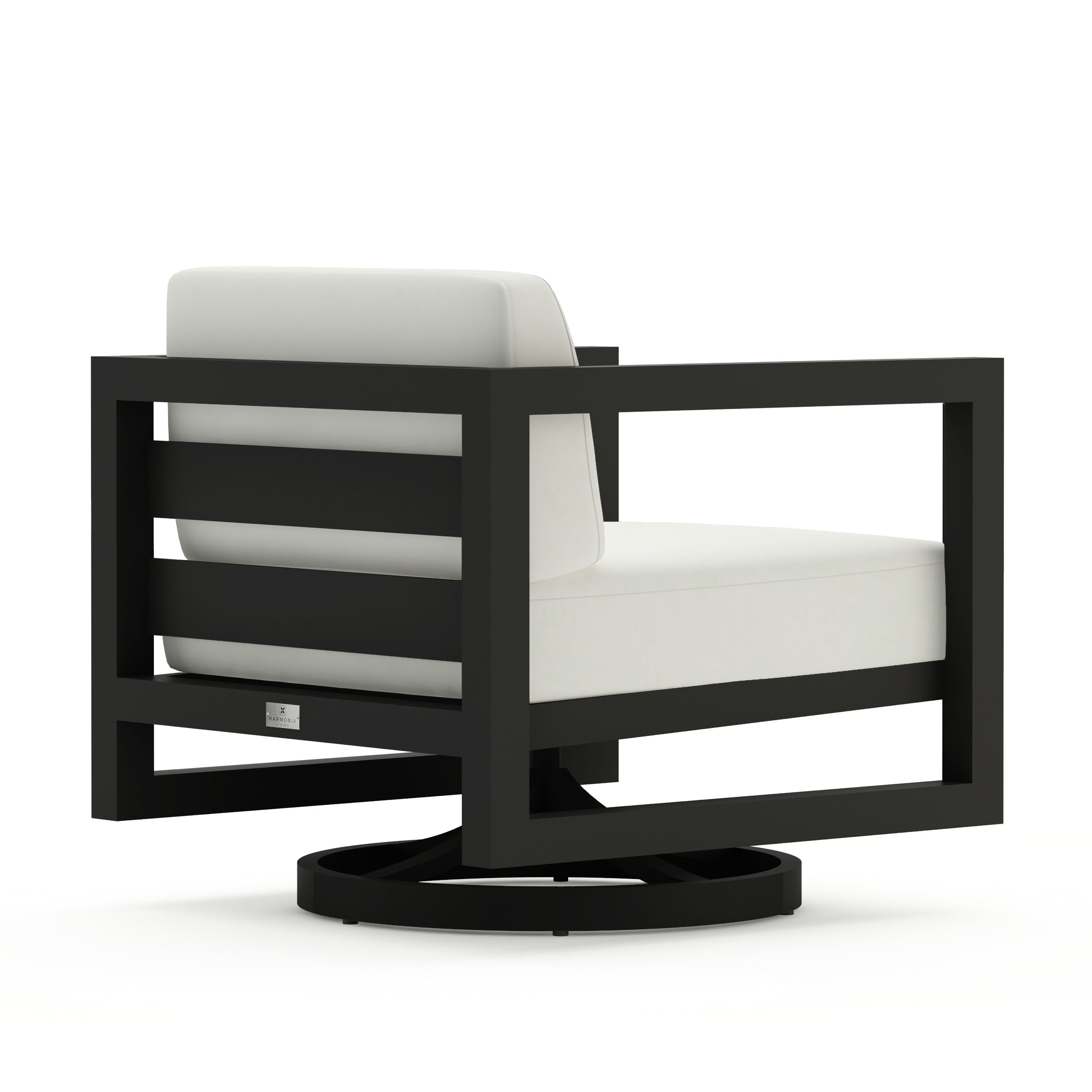 Avion Swivel Rocker#Finish_Black#Fabric_Canvas Natural