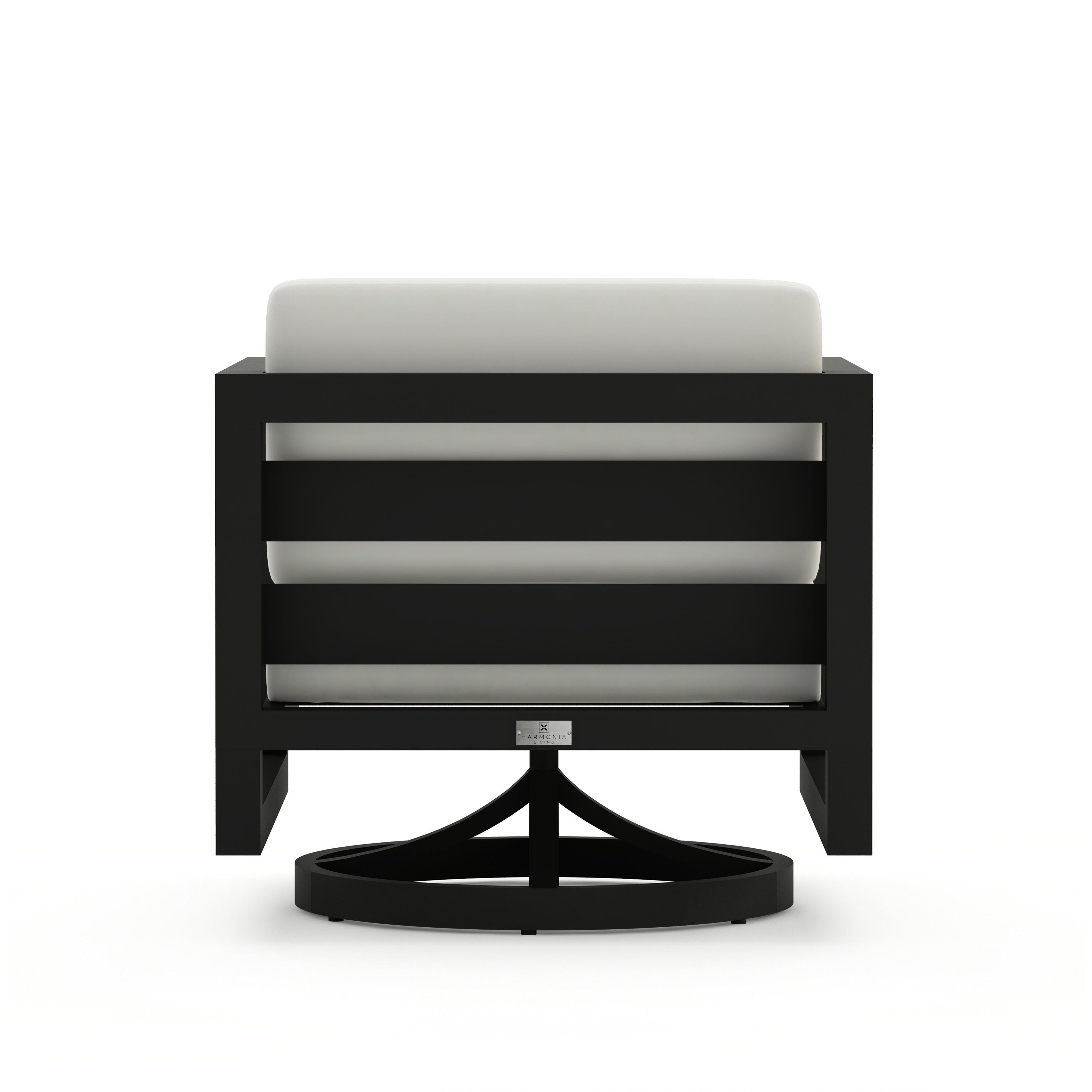 Avion Swivel Rocker#Finish_Black#Fabric_Canvas Natural