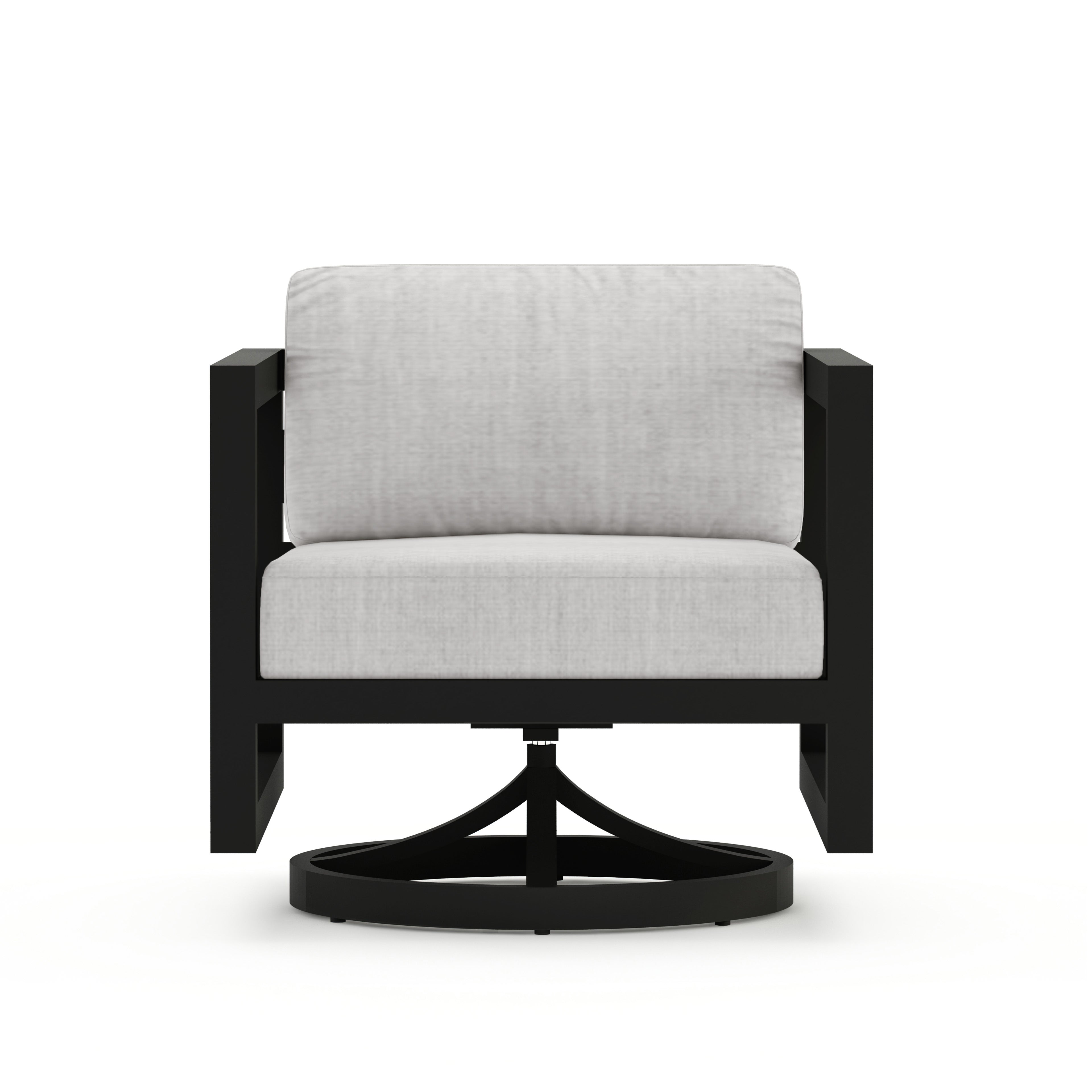 Avion Swivel Rocker#Finish_Black#Fabric_Cast Silver