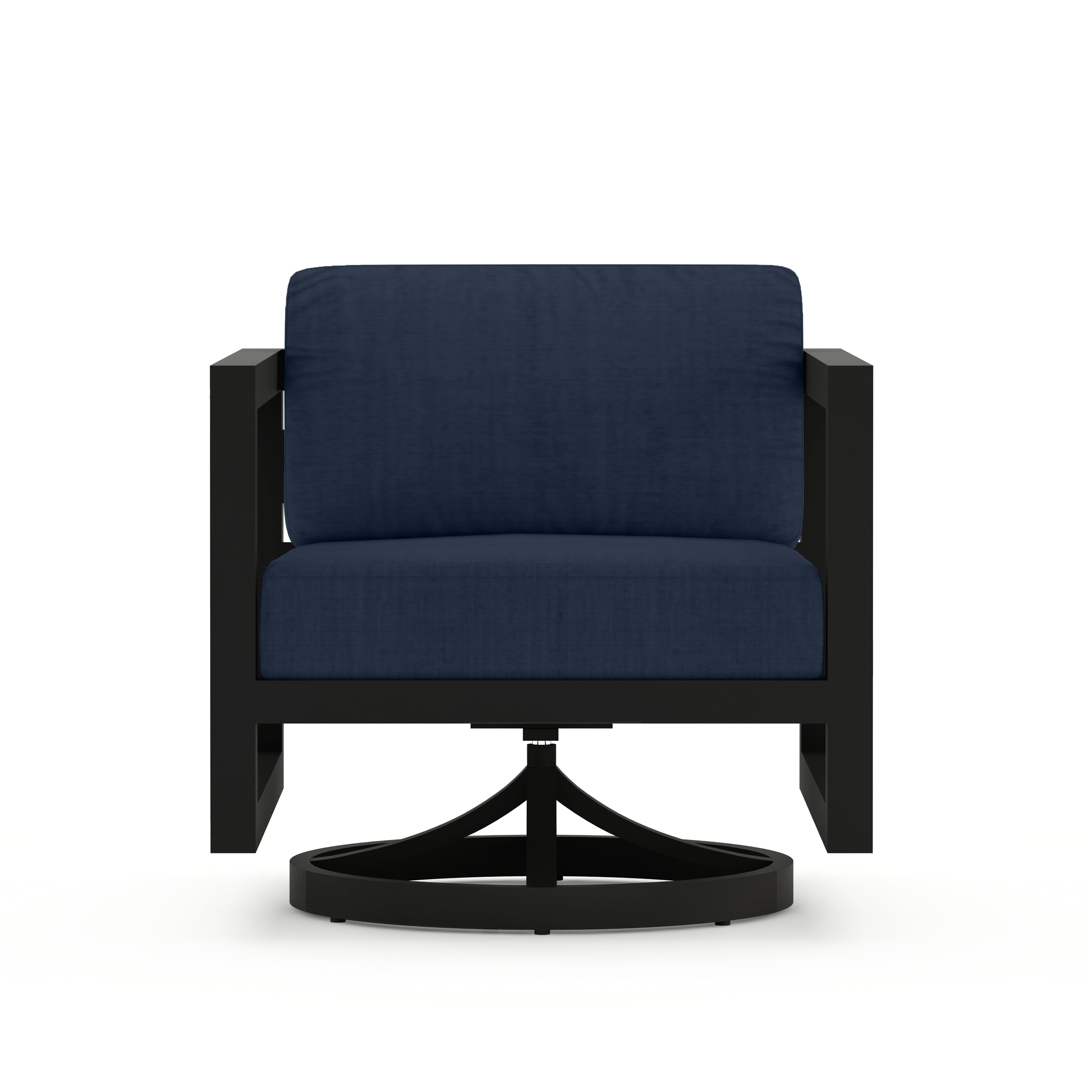 Avion Swivel Rocker#Finish_Black#Fabric_Spectrum Indigo