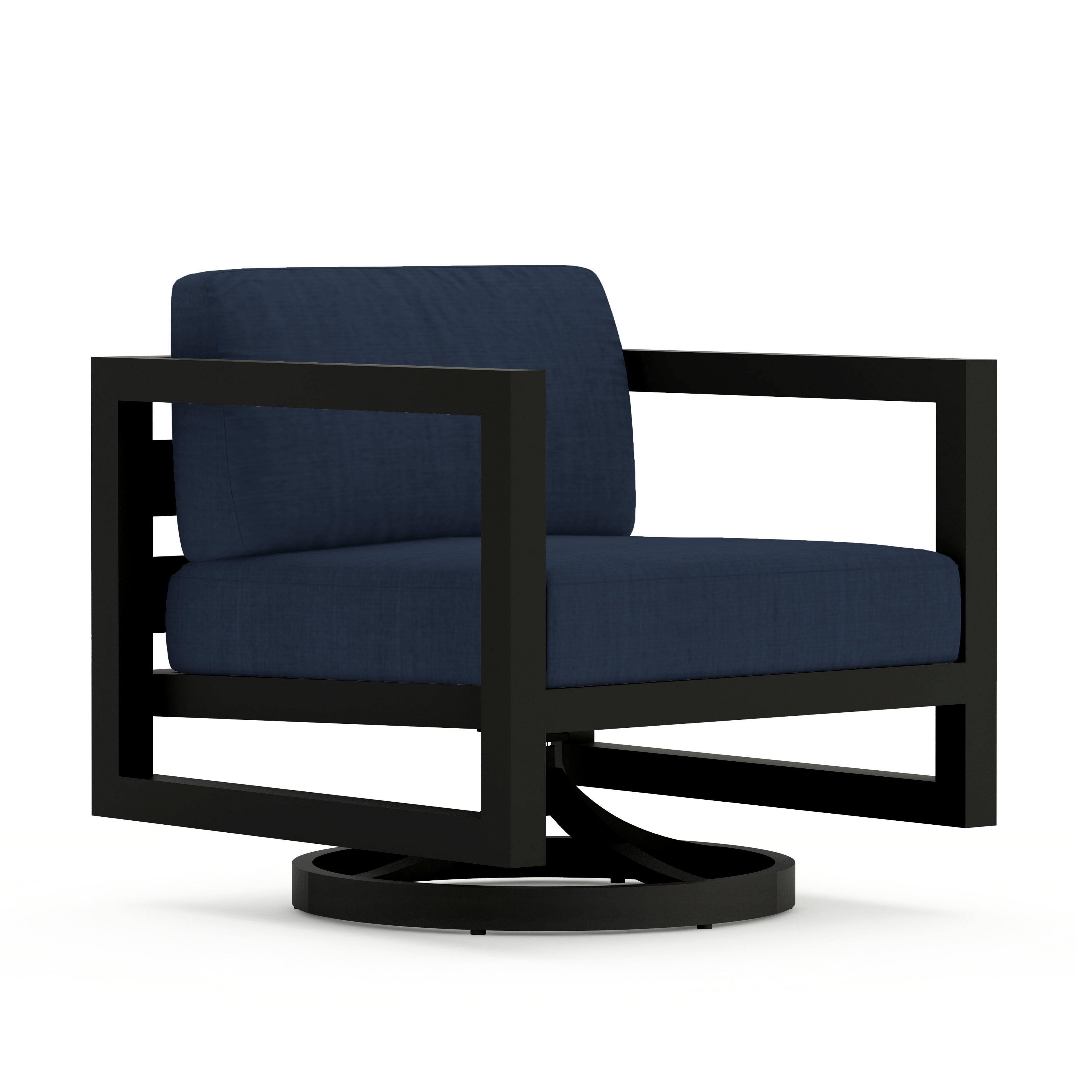 Avion Swivel Rocker#Finish_Black#Fabric_Spectrum Indigo