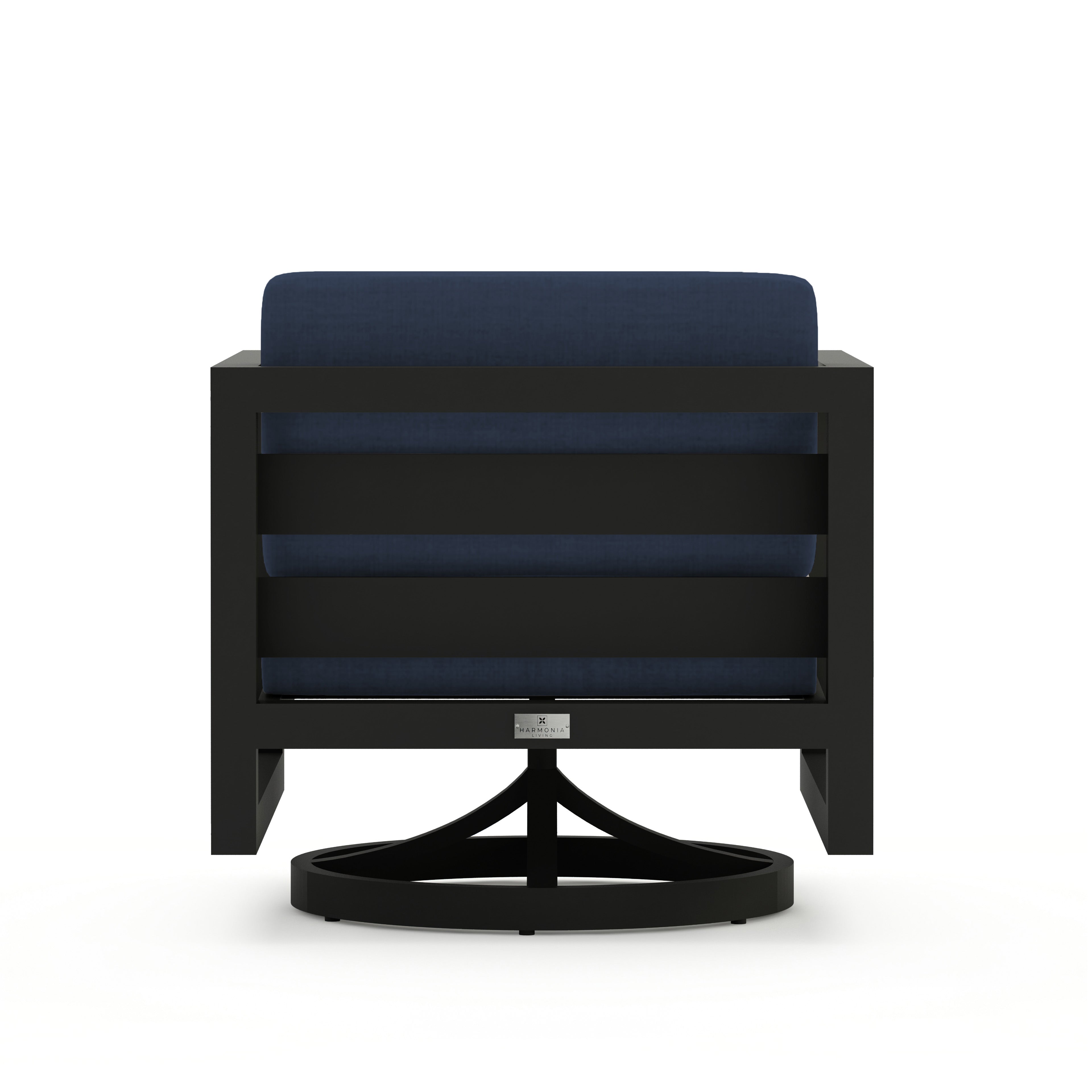 Avion Swivel Rocker#Finish_Black#Fabric_Spectrum Indigo