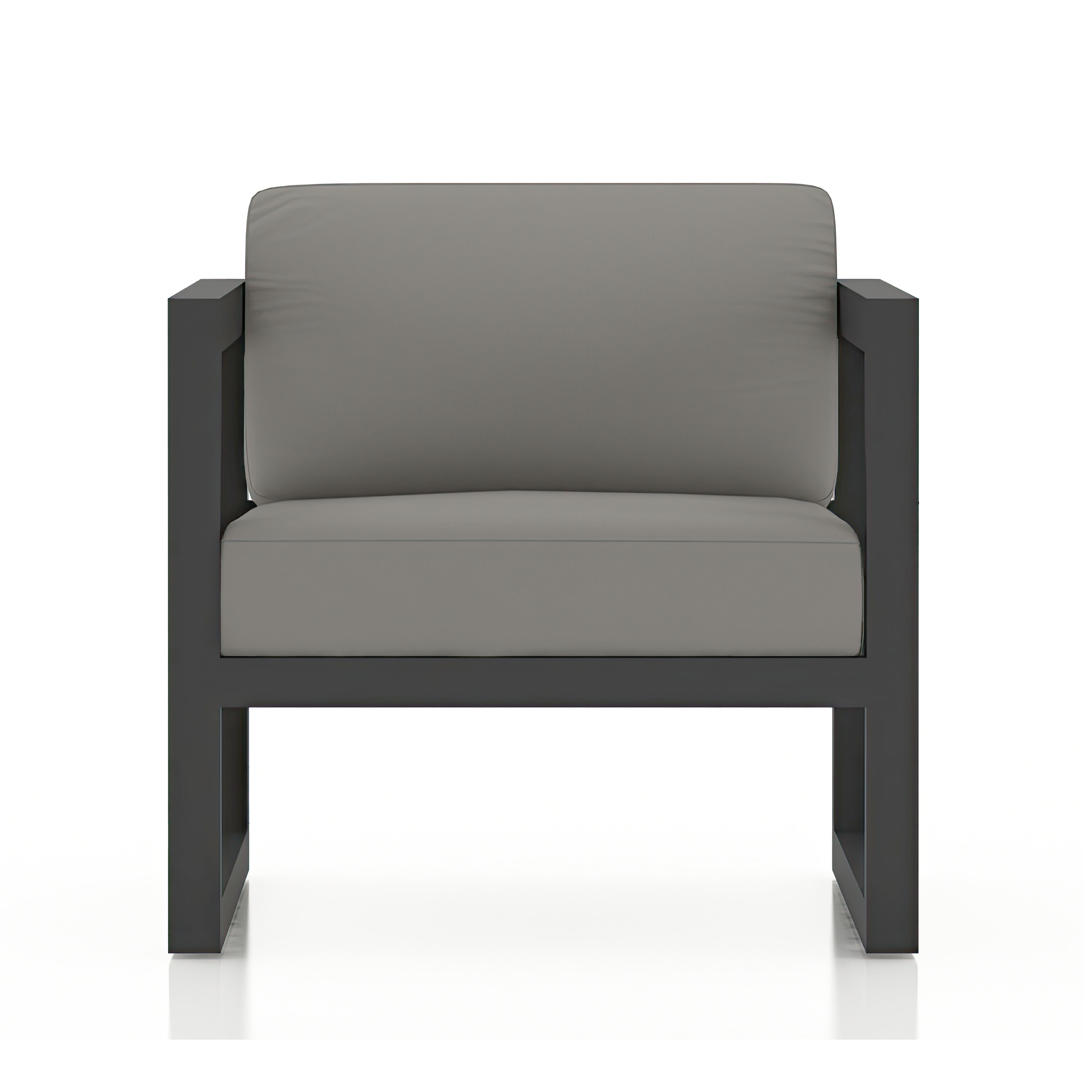 Avion Classic 4 Piece Aluminum Loveseat Set#Finish_Slate#Fabric_Canvas Charcoal