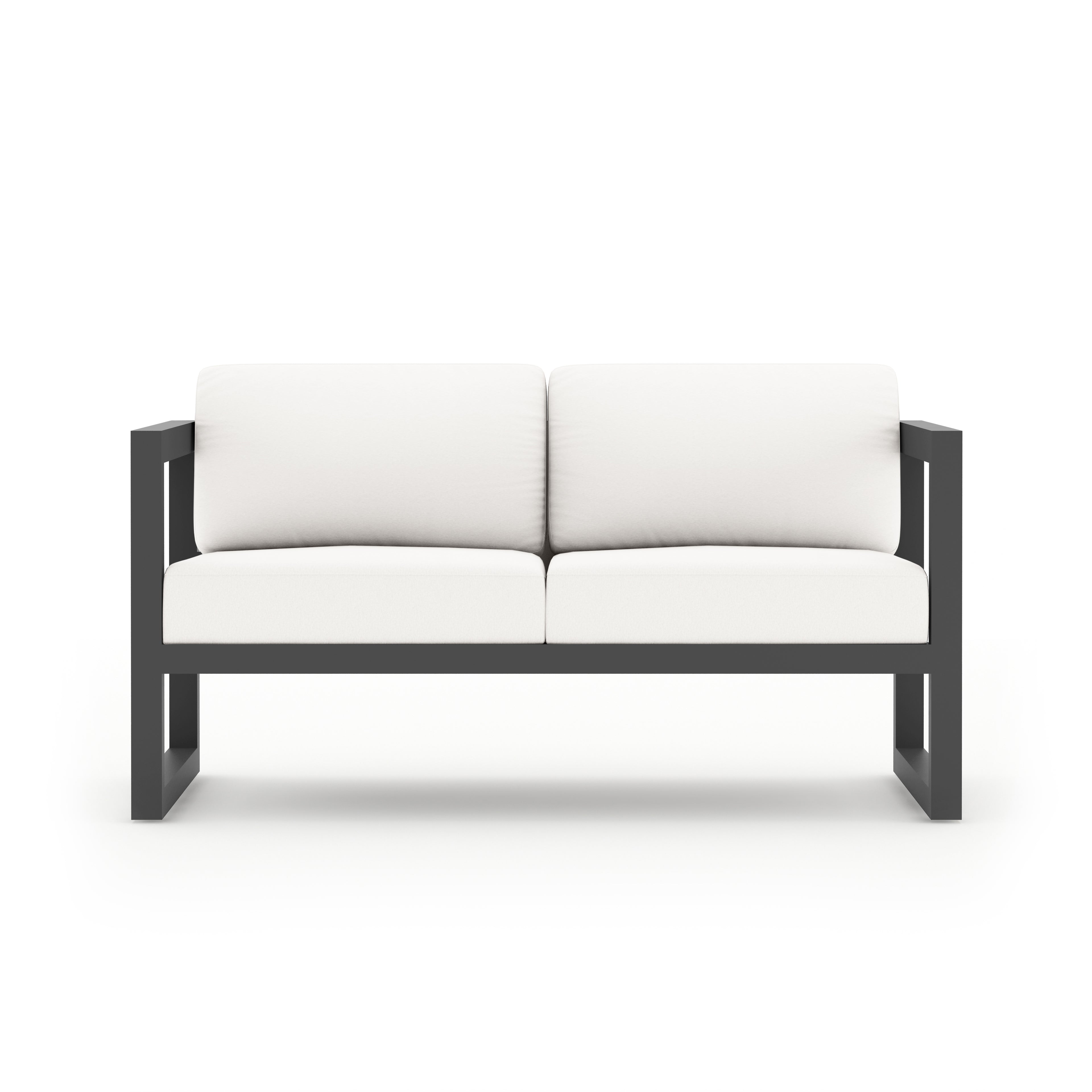 Avion Classic 4 Piece Aluminum Loveseat Set#Finish_Slate#Fabric_Canvas Natural