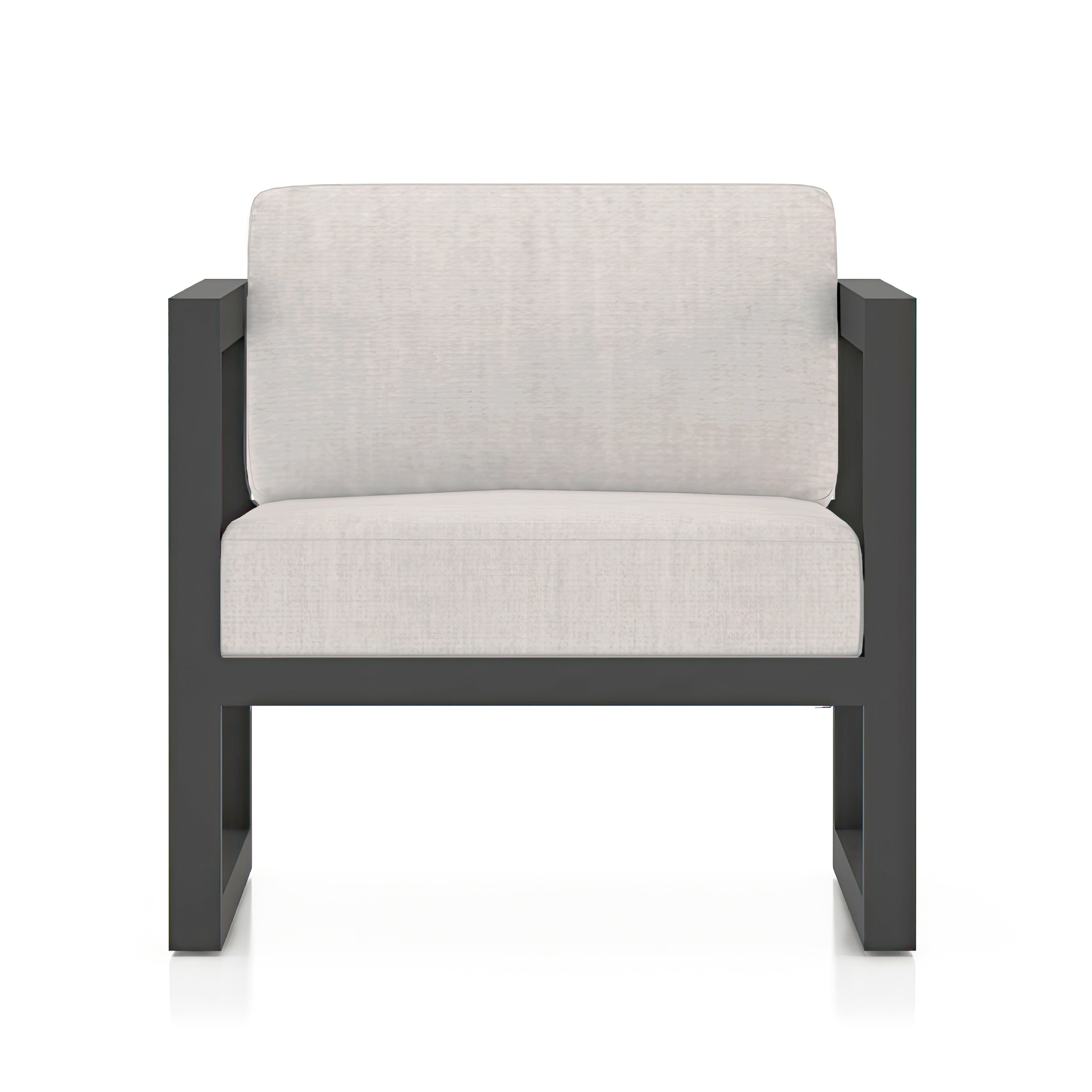 Avion Classic 4 Piece Aluminum Loveseat Set#Finish_Slate#Fabric_Cast Silver