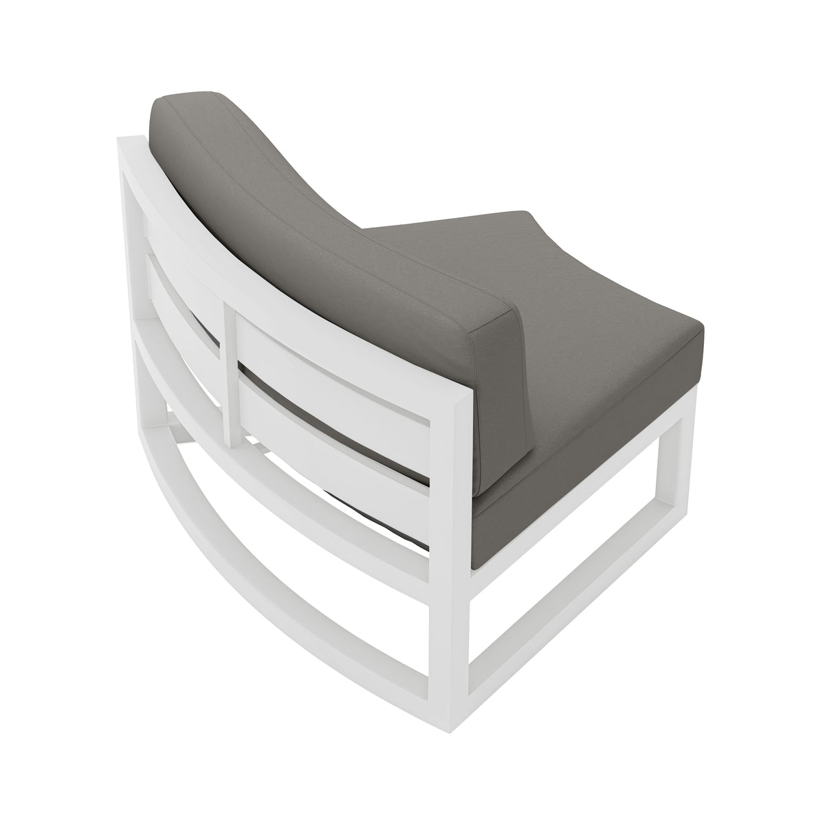 Avion Aluminum Curve Seat (Set of 2)#Finish_White#Fabric_Canvas Charcoal