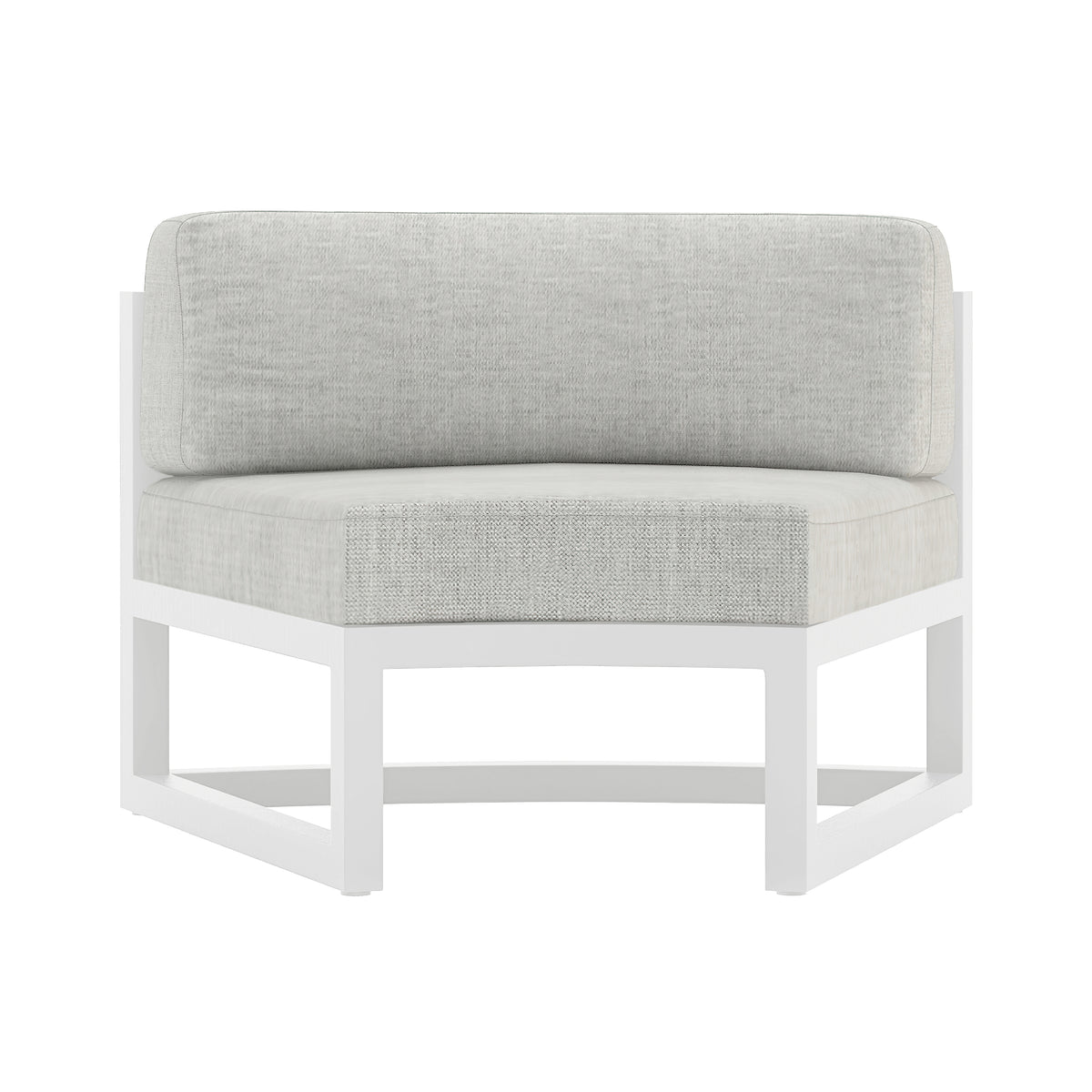 Avion Aluminum Curve Seat (Set of 2)#Finish_White#Fabric_Cast Silver