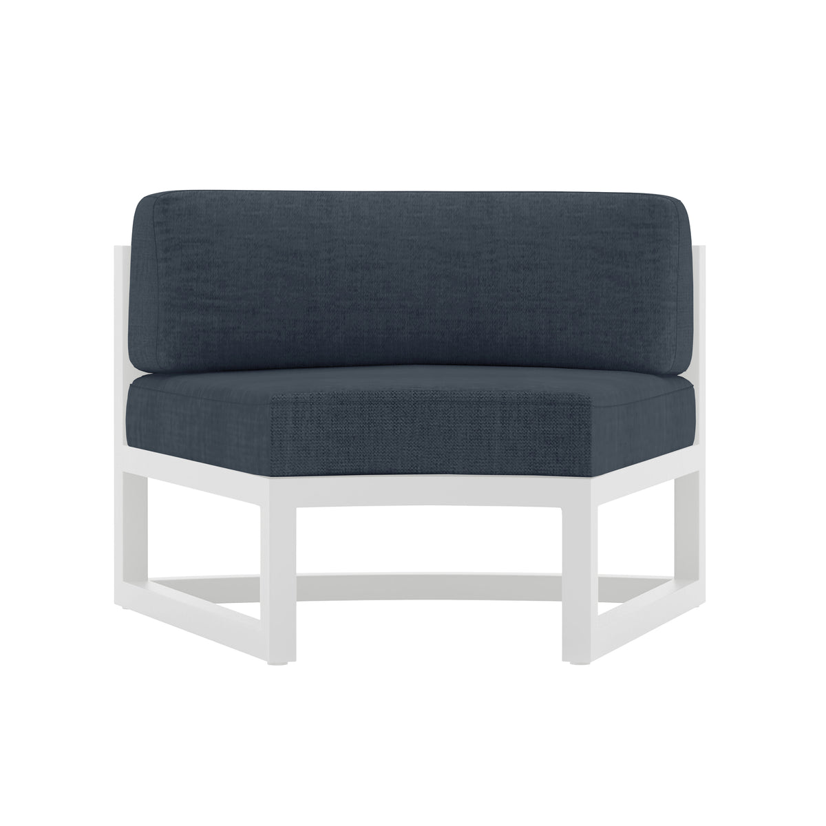 Avion Aluminum Curve Seat (Set of 2)#Finish_White#Fabric_Spectrum Indigo