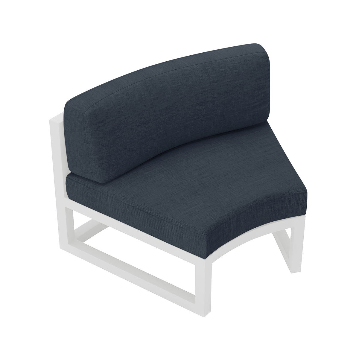 Avion Aluminum Curve Seat (Set of 2)#Finish_White#Fabric_Spectrum Indigo