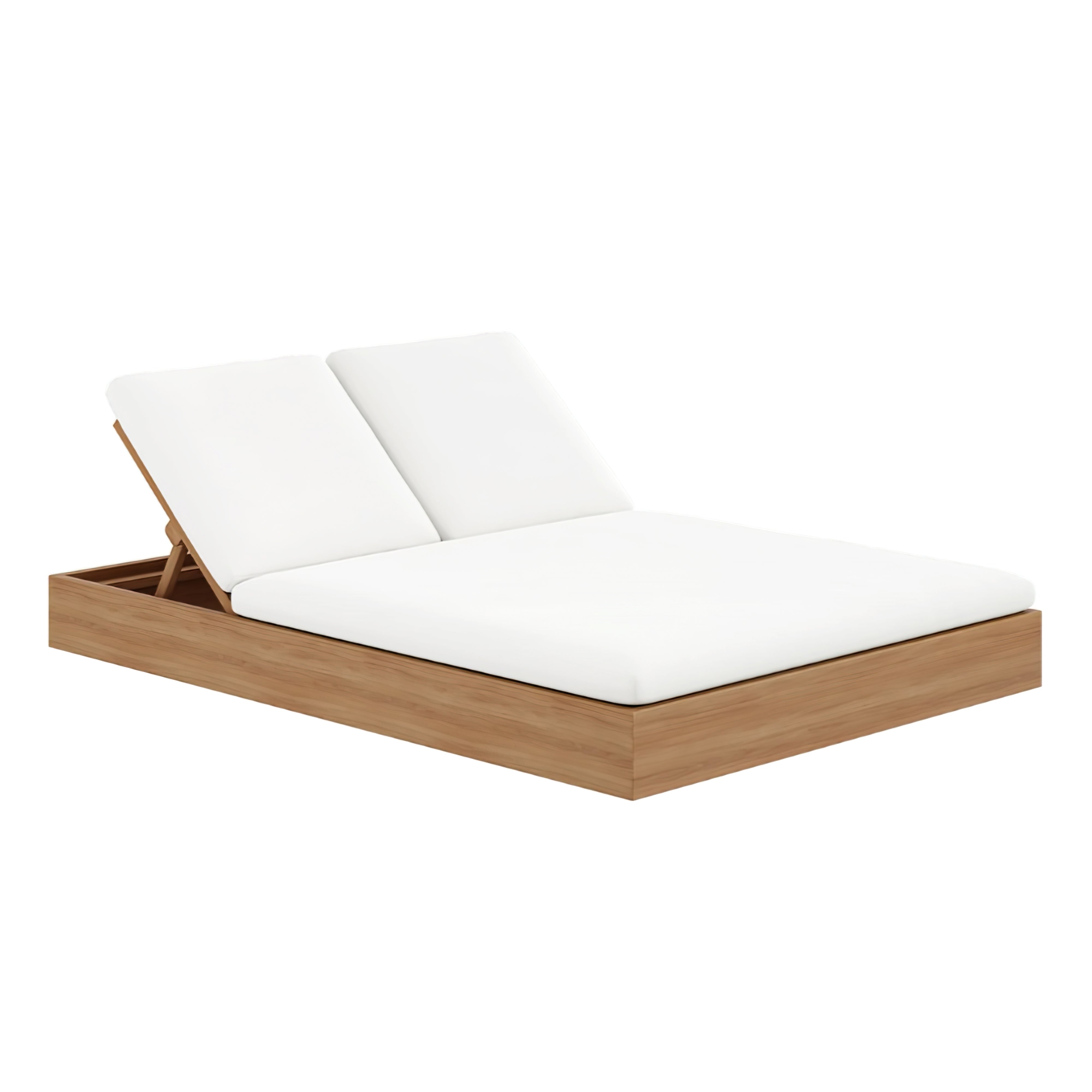 Beja Double Sunbed#Finish_Natural Sanded#Fabric_Canvas Natural