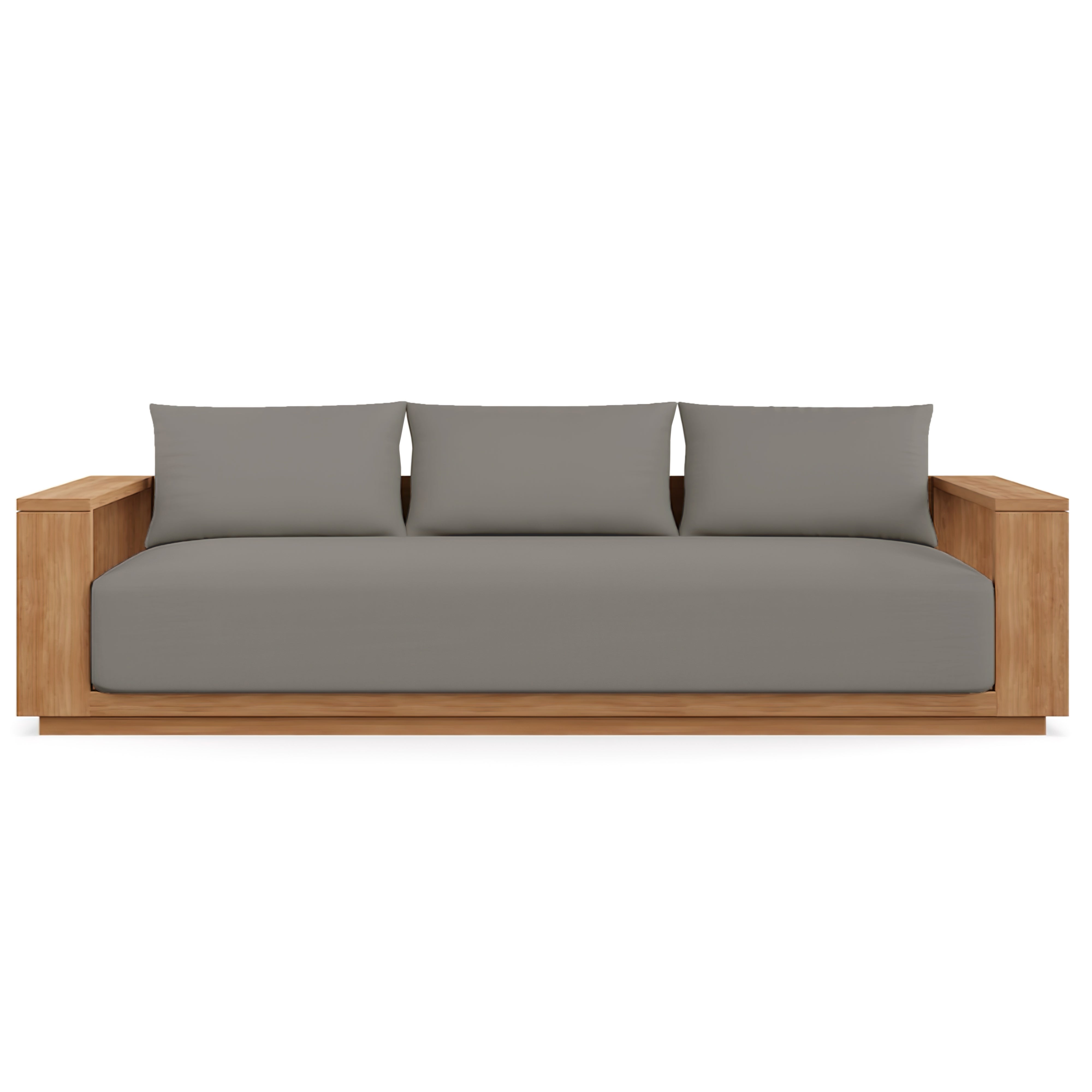 Beja Luxe Sofa#Finish_Natural Sanded#Fabric_Canvas Charcoal