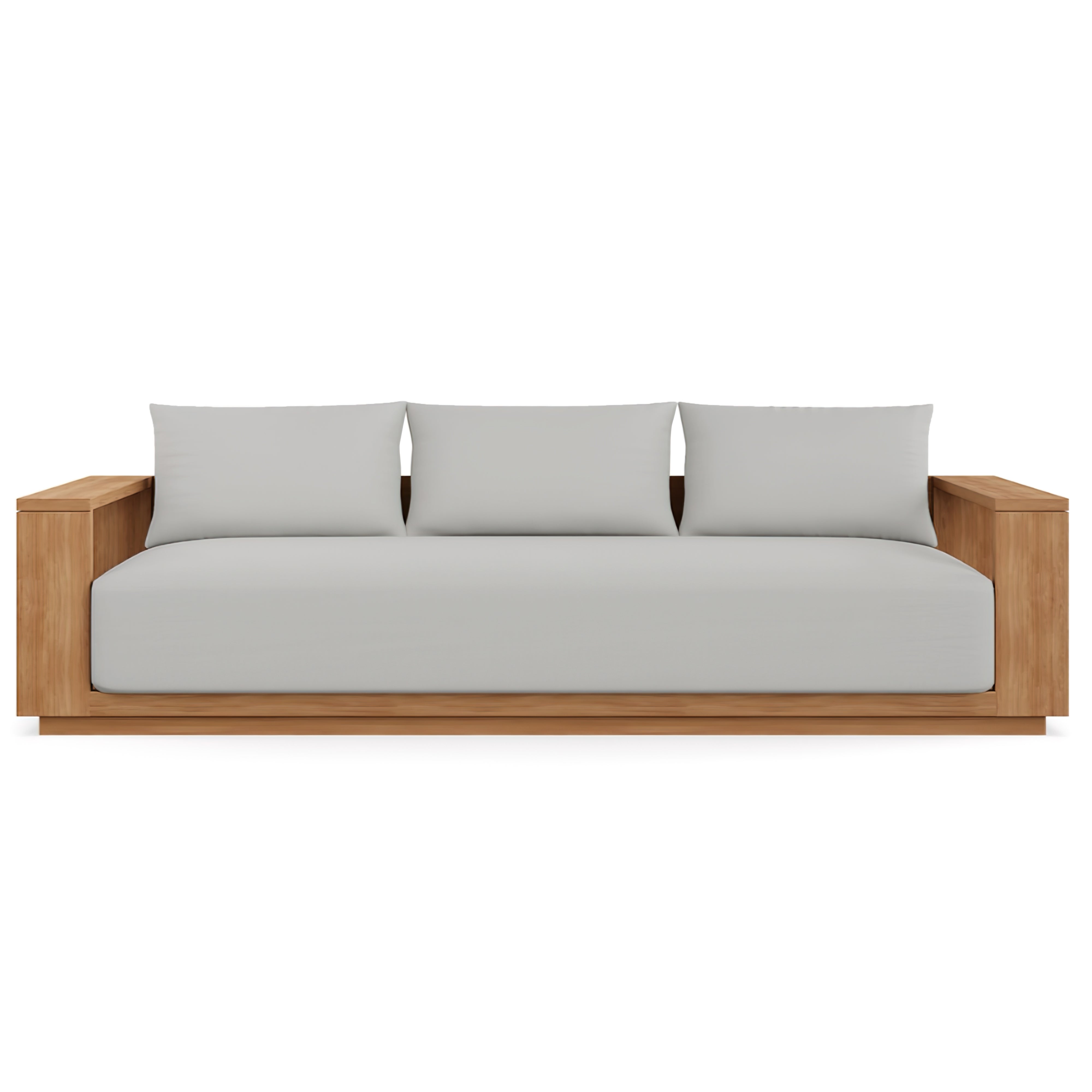Beja Luxe Sofa#Finish_Natural Sanded#Fabric_Cast Silver