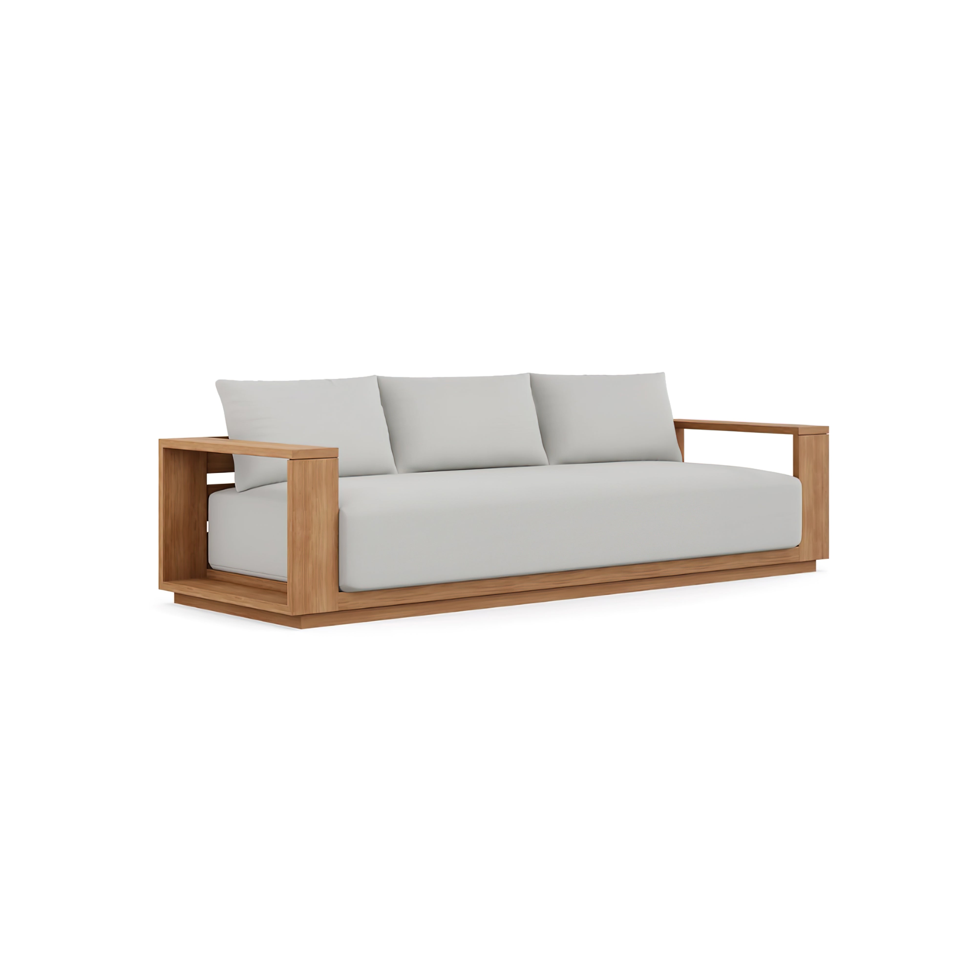 Beja Luxe Sofa#Finish_Natural Sanded#Fabric_Cast Silver