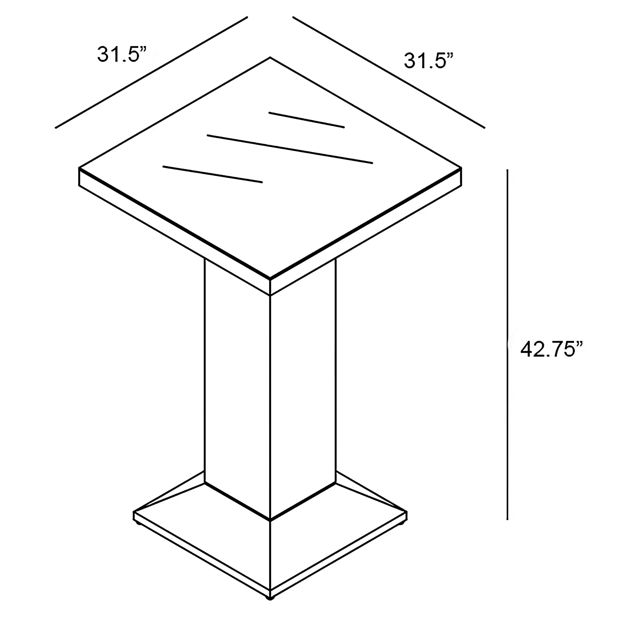 Harmonia Living Arden 4-Seat Aluminum Square Bar Table 4