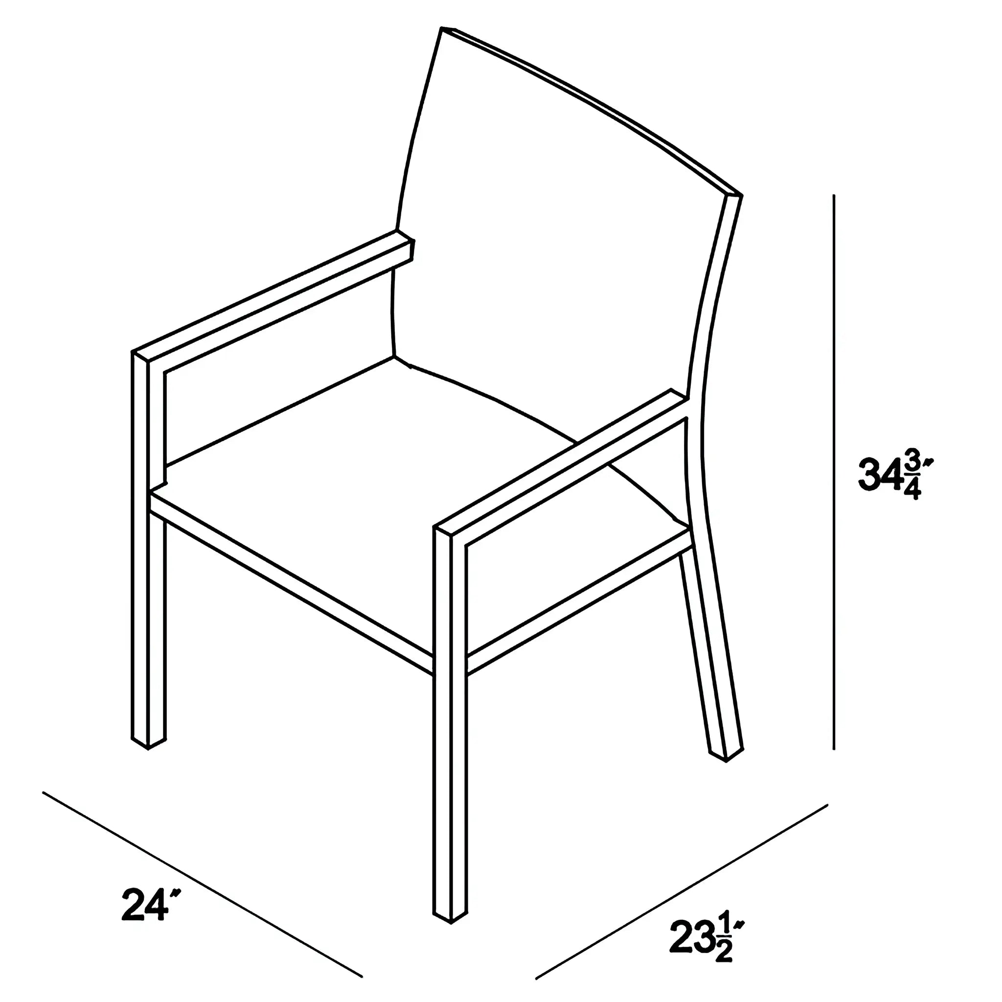 Harmonia Living Arden Aluminum Dining Arm Chair 22
