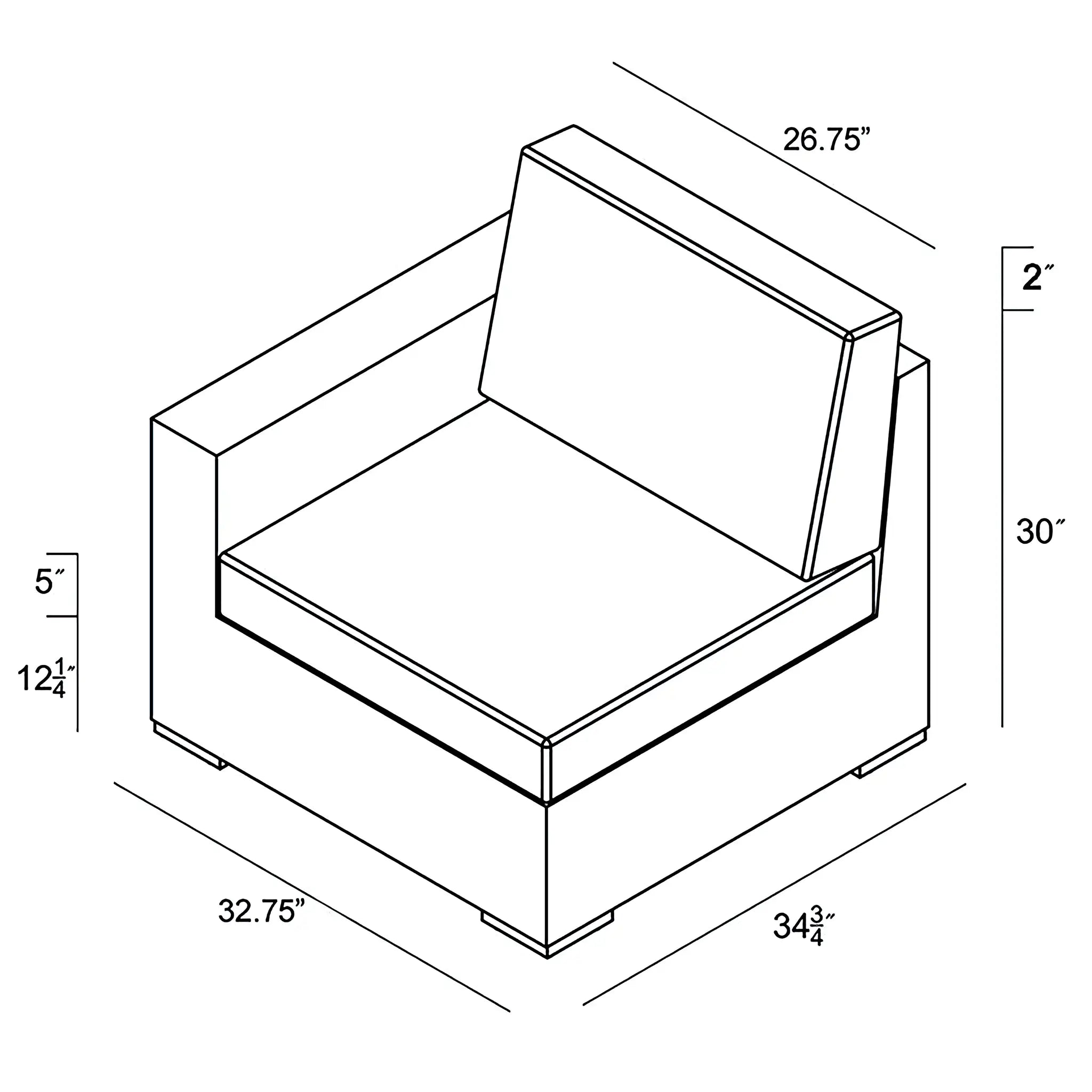 Harmonia Living Arden Aluminum Left Arm Section 24