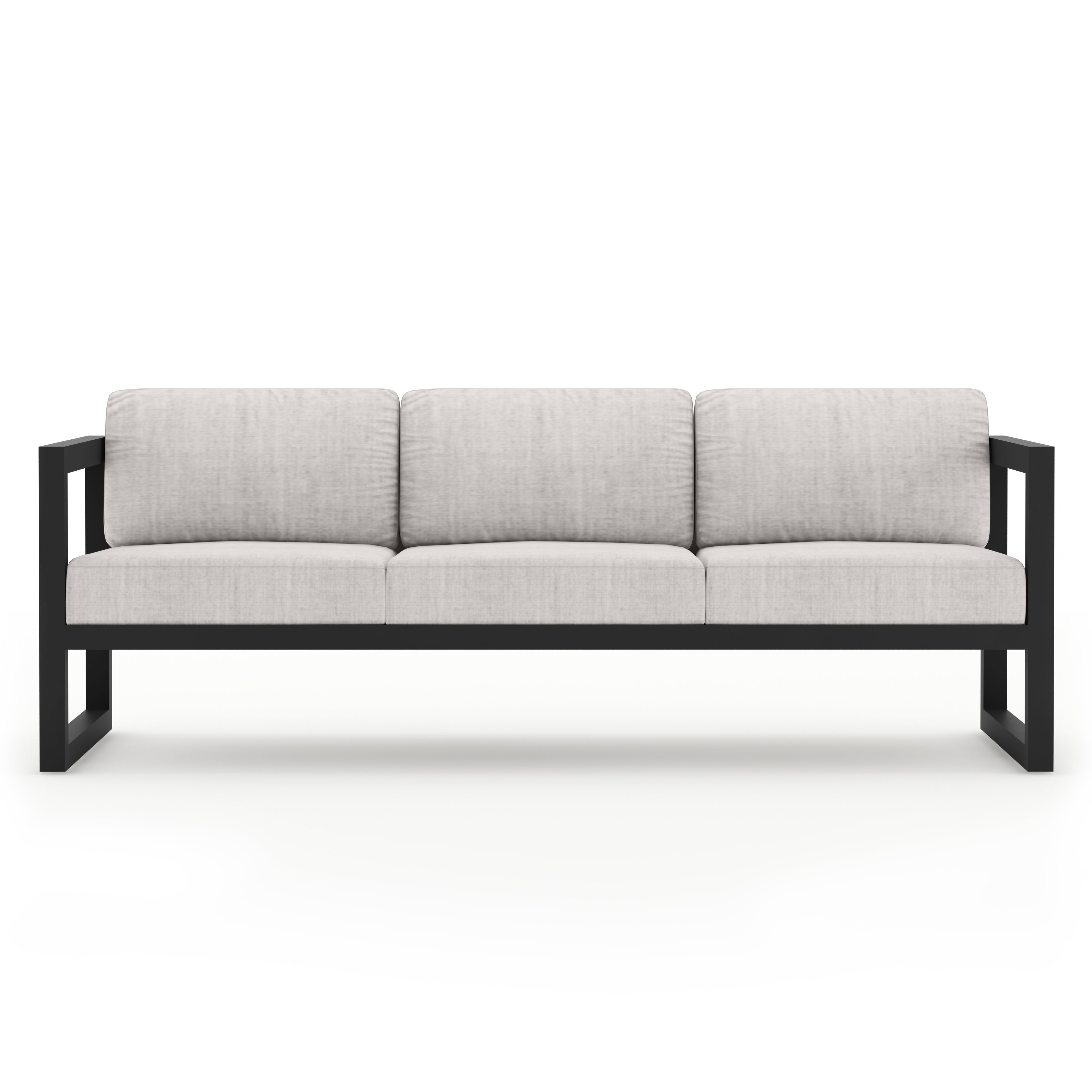 Avion 5 Piece Aluminum Sofa Set#Finish_Black#Fabric_Cast Silver