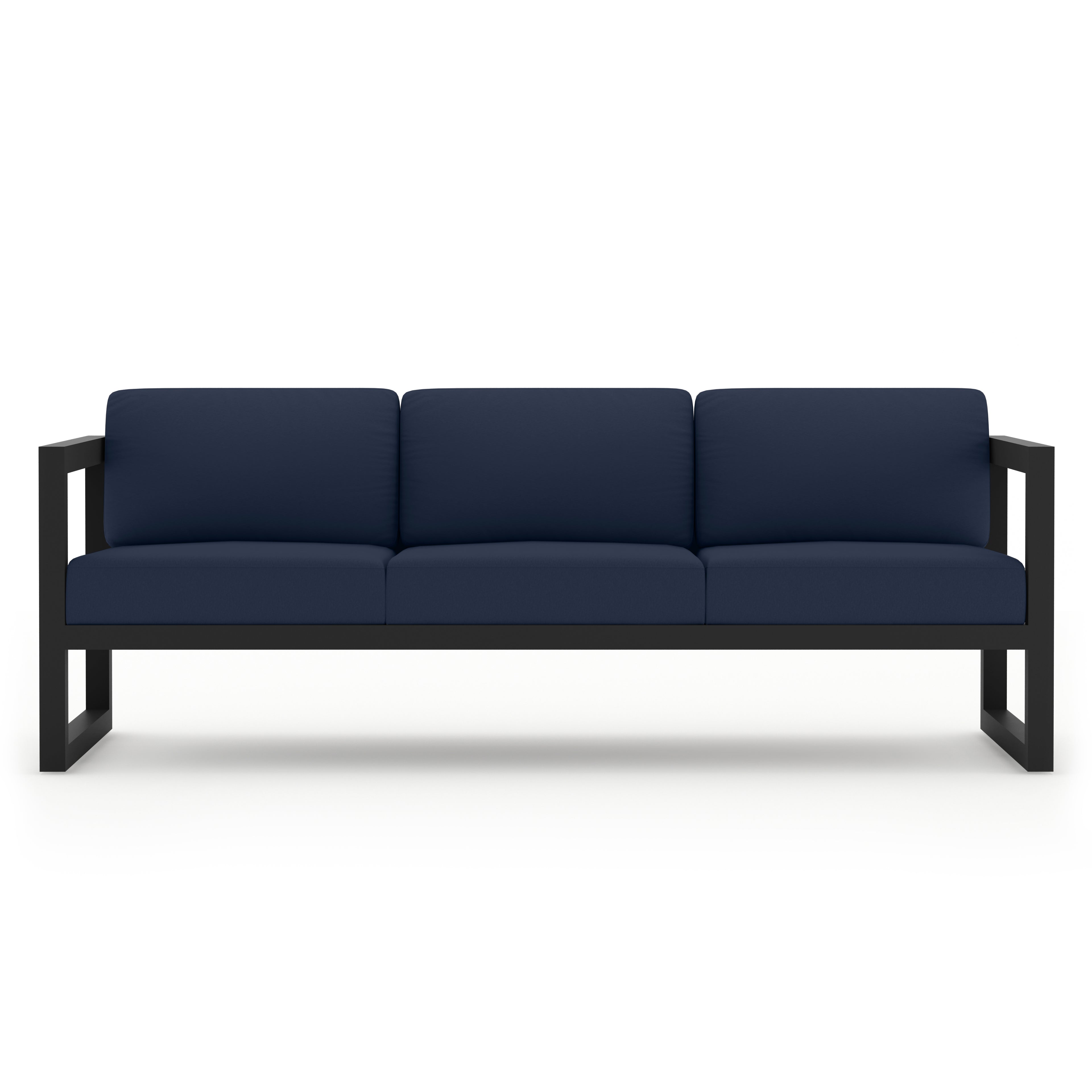 Avion 5 Piece Aluminum Sofa Set#Finish_Black#Fabric_Spectrum Indigo