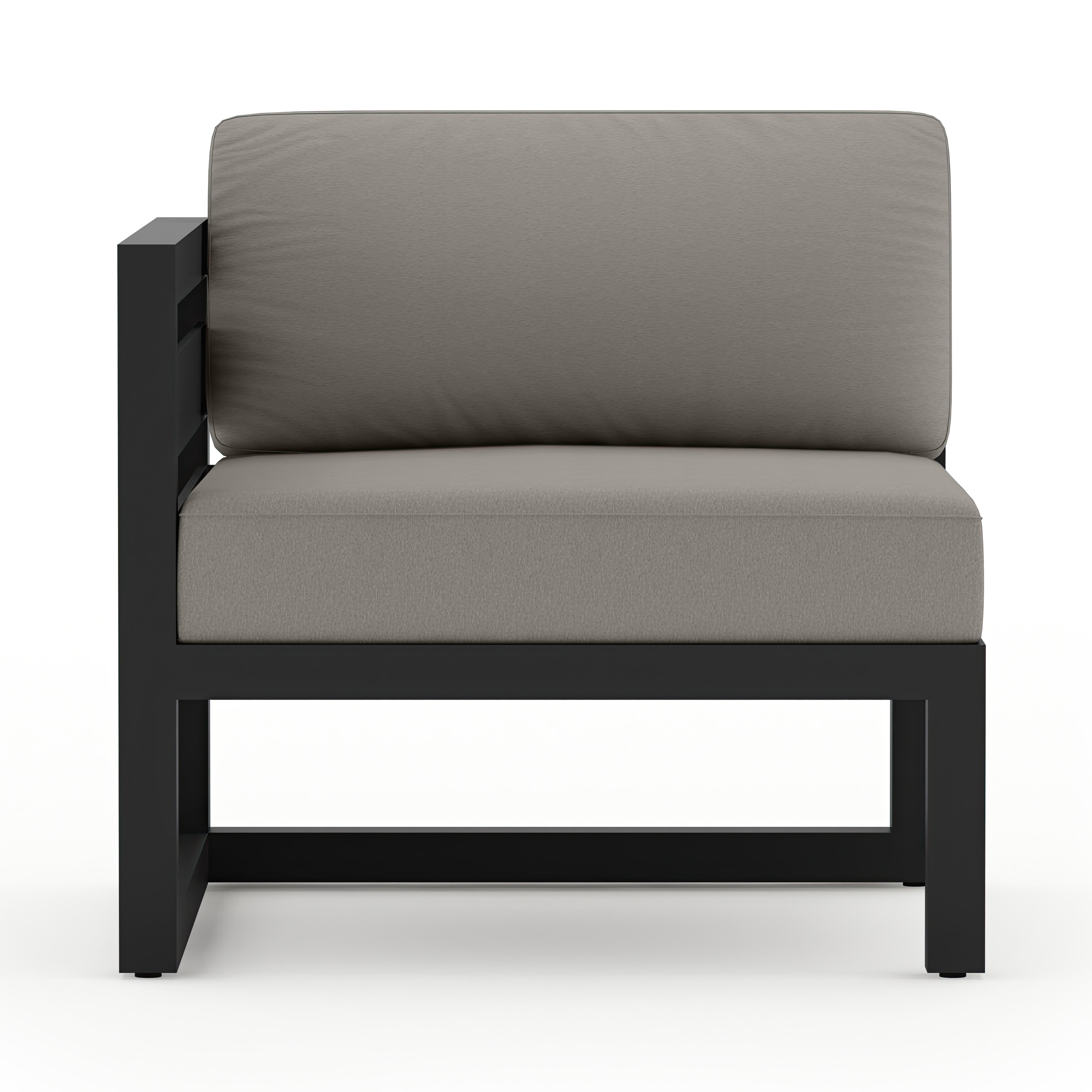 Avion 7 Piece Aluminum Sectional Set#Finish_Black#Fabric_Canvas Charcoal