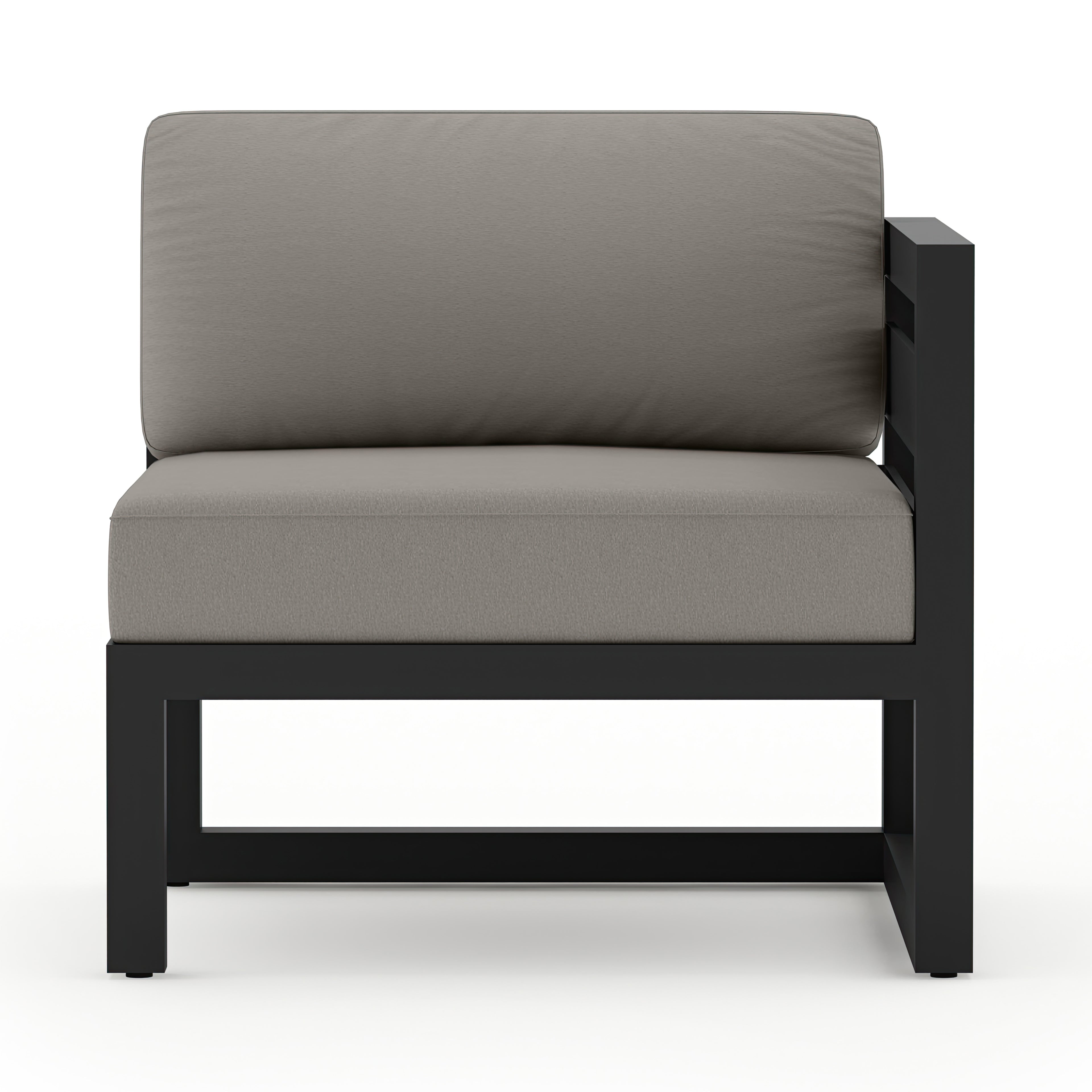 Avion 7 Piece Aluminum Sectional Set#Finish_Black#Fabric_Canvas Charcoal