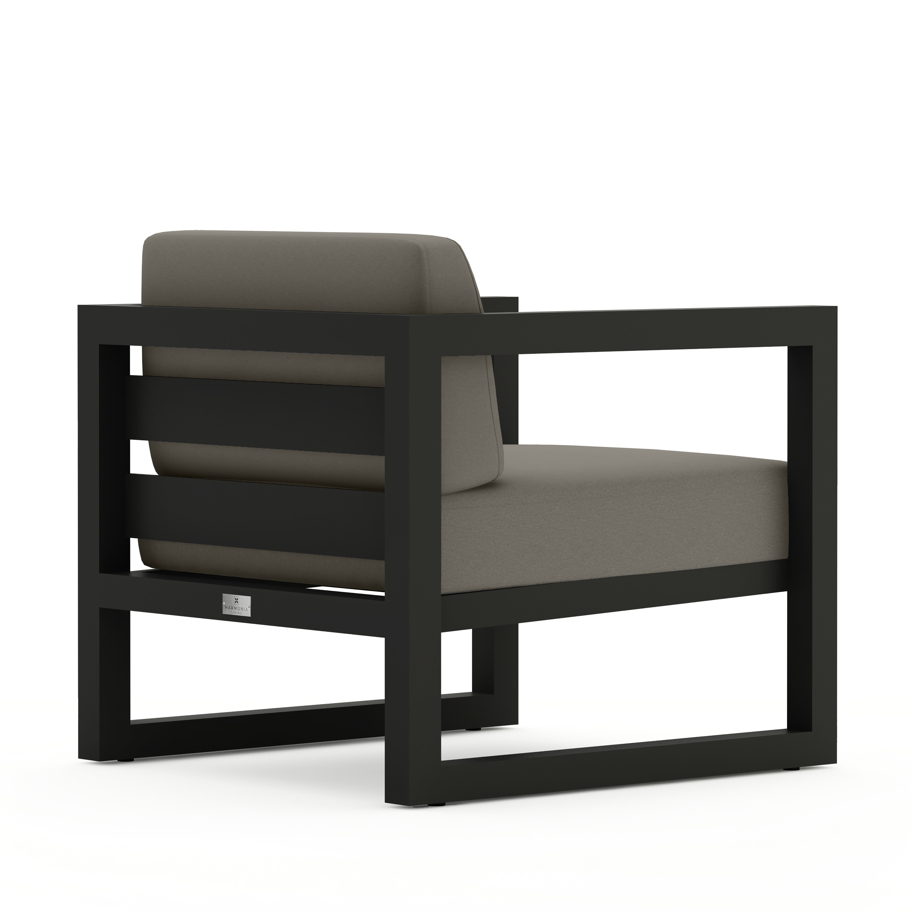 Avion Club Chair#Finish_Black#Fabric_Canvas Charcoal