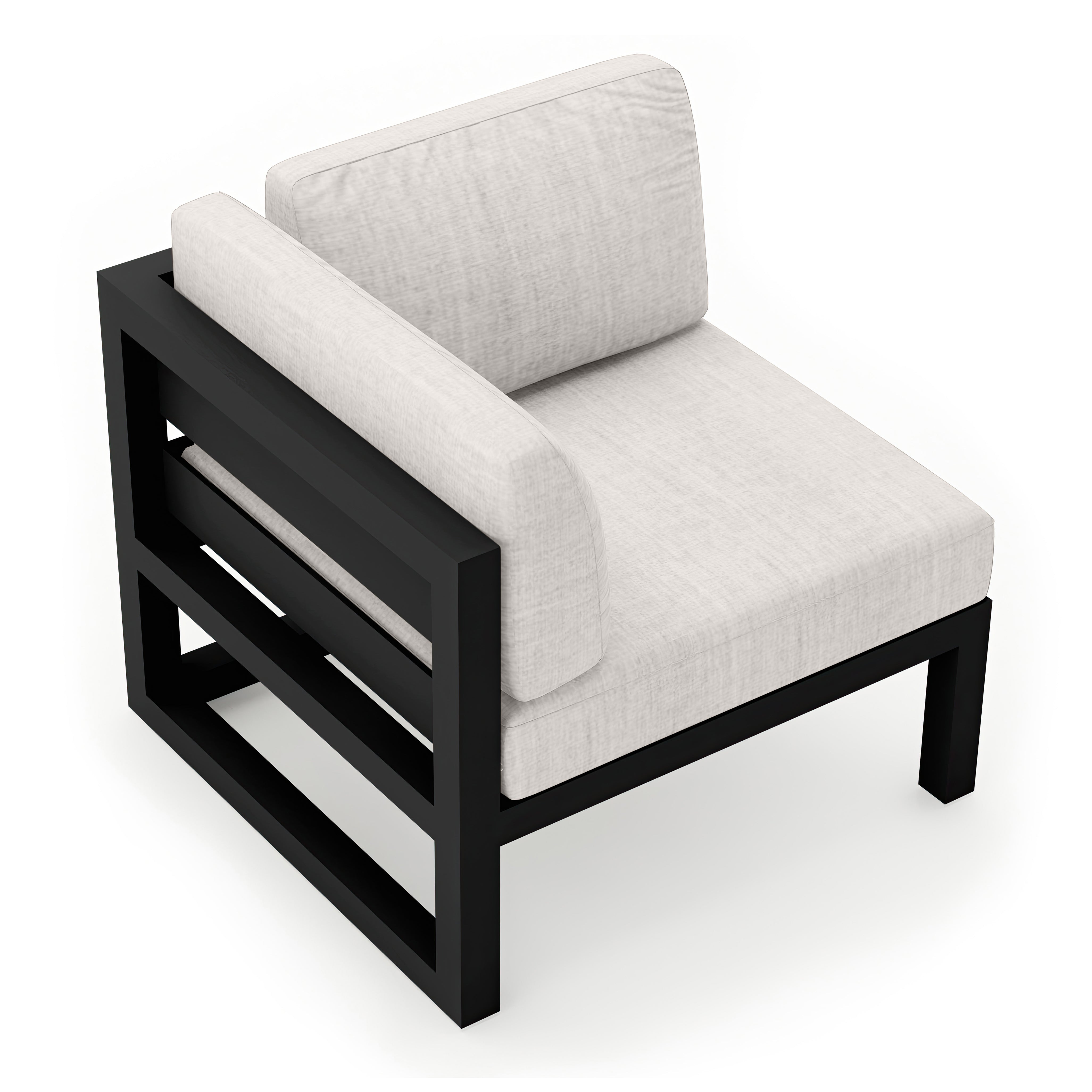 Avion Corner Section#Finish_Black#Fabric_Cast Silver