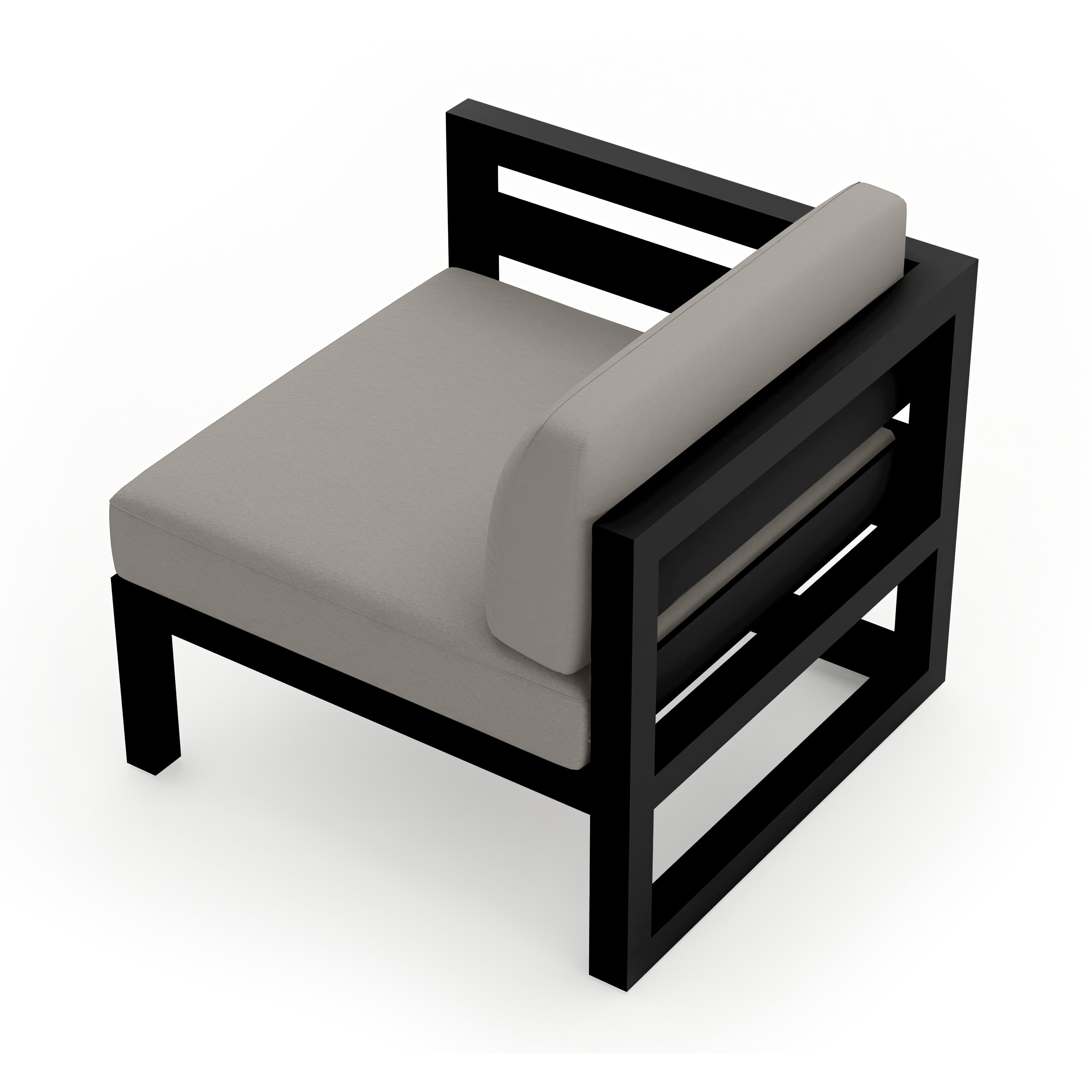 Avion Left Arm Section#Finish_Black#Fabric_Canvas Charcoal