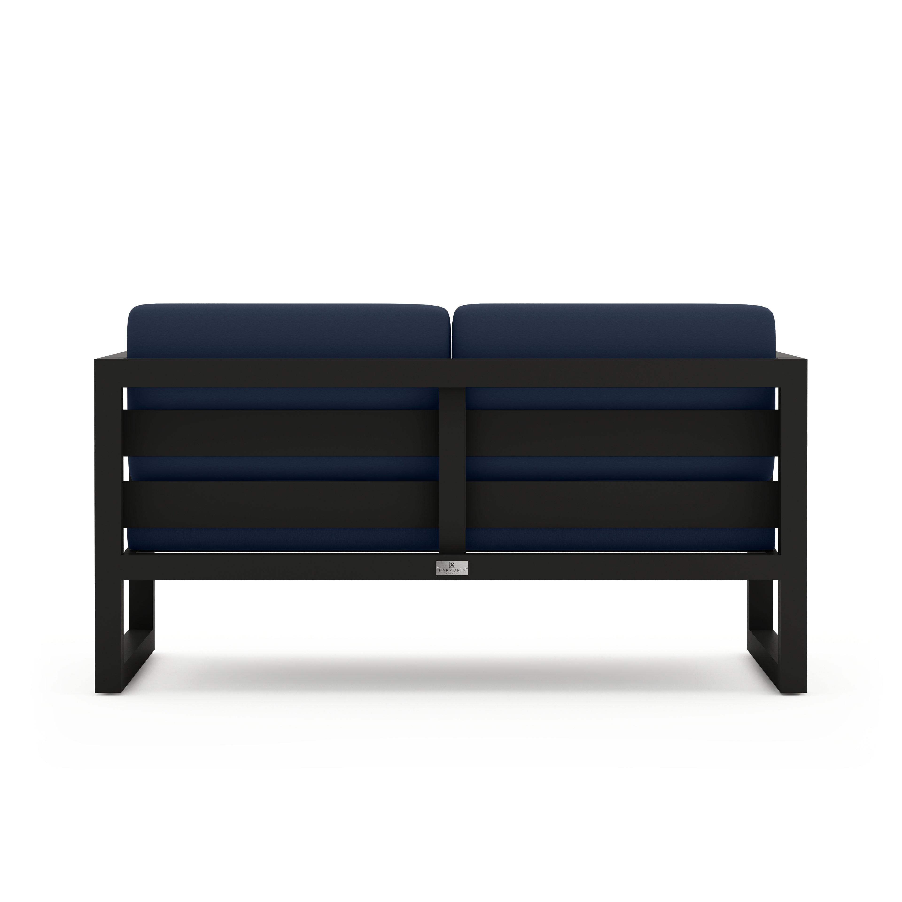 Avion Loveseat#Finish_Black#Fabric_Spectrum Indigo