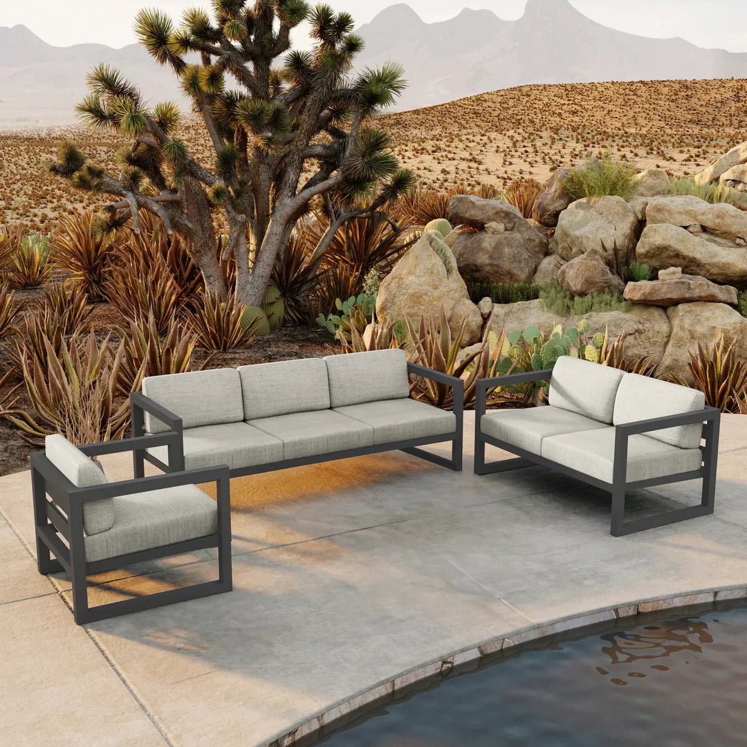 Avion 3 Piece Aluminum Sofa Loveseat Set