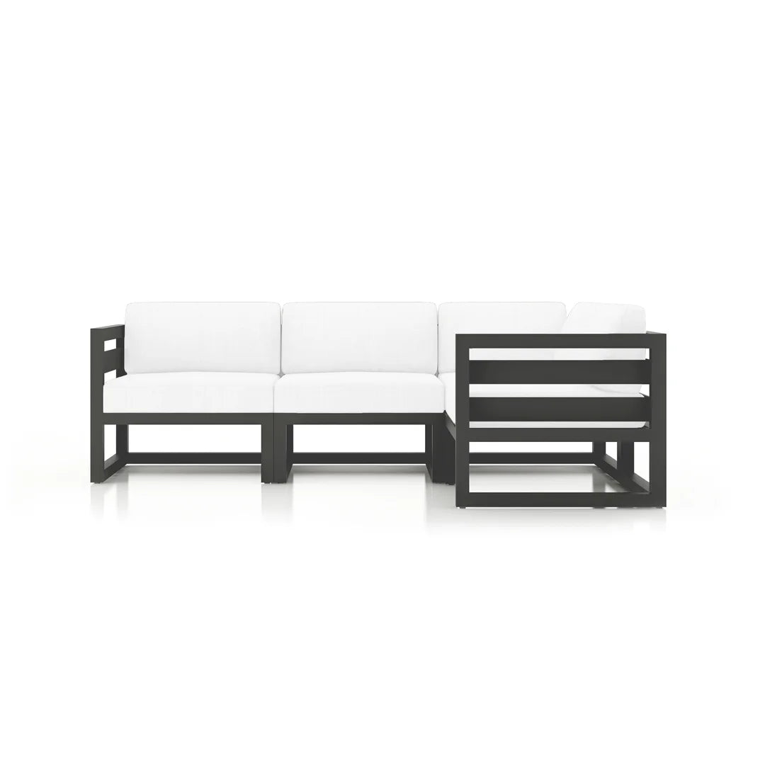 Avion 4 Piece Aluminum Sectional Set - Slate - Canvas Natural