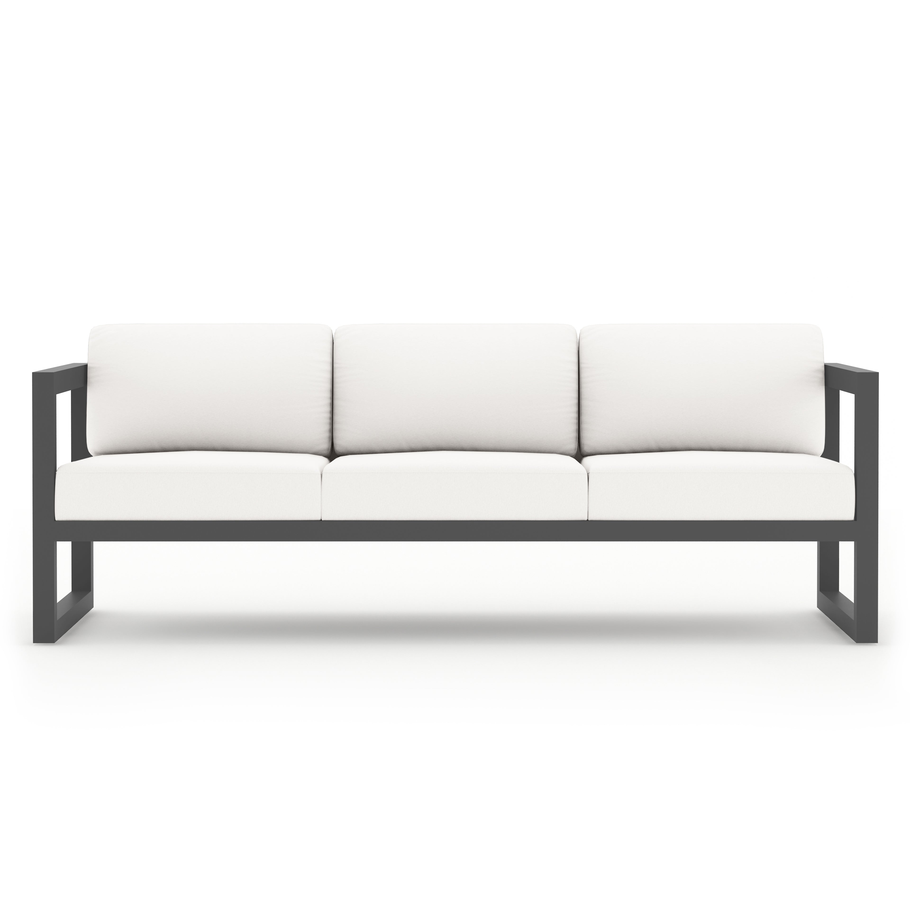Avion 5 Piece Aluminum Sofa Set#Finish_Slate#Fabric_Canvas Natural
