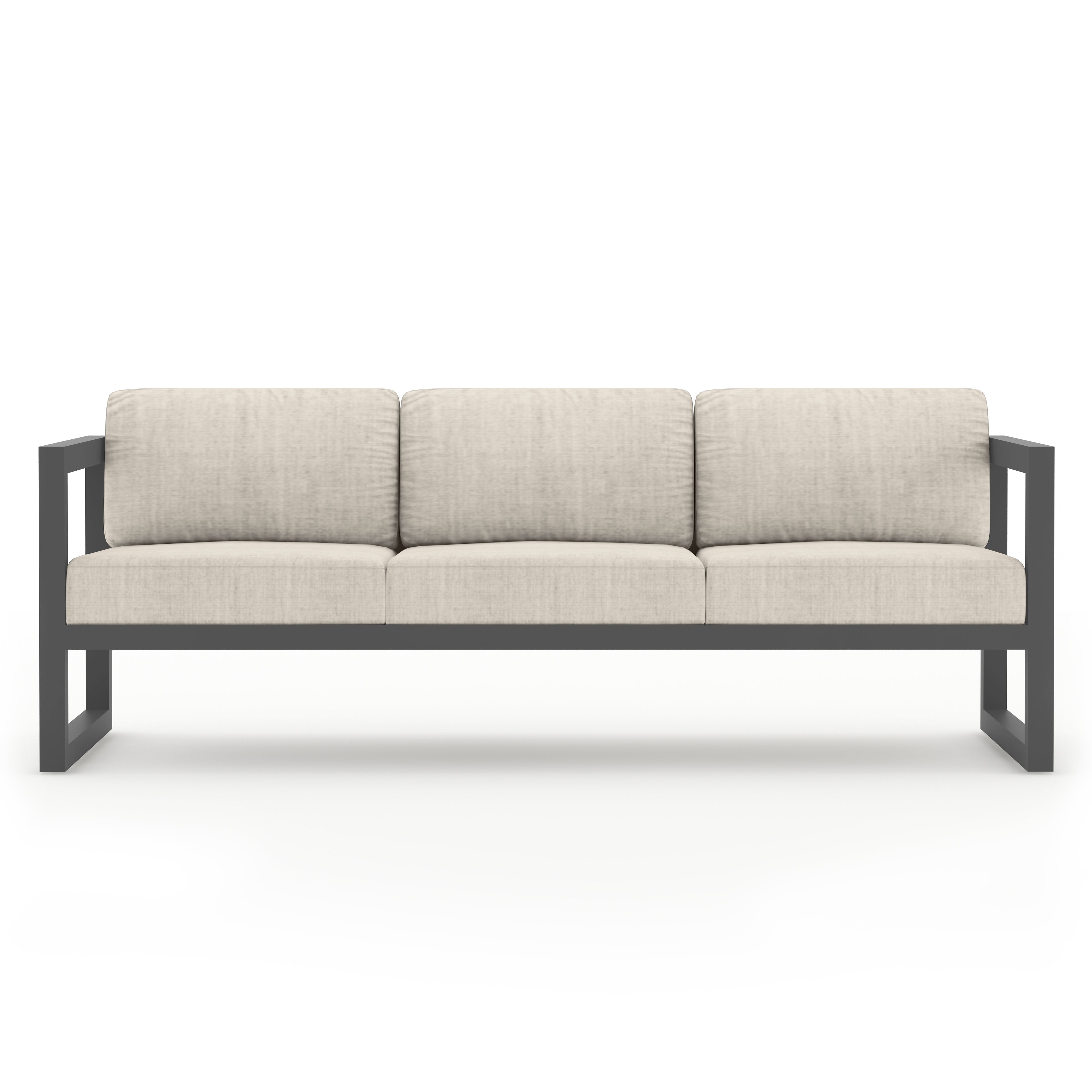 Avion 5 Piece Aluminum Sofa Set#Finish_Slate#Fabric_Cast Silver