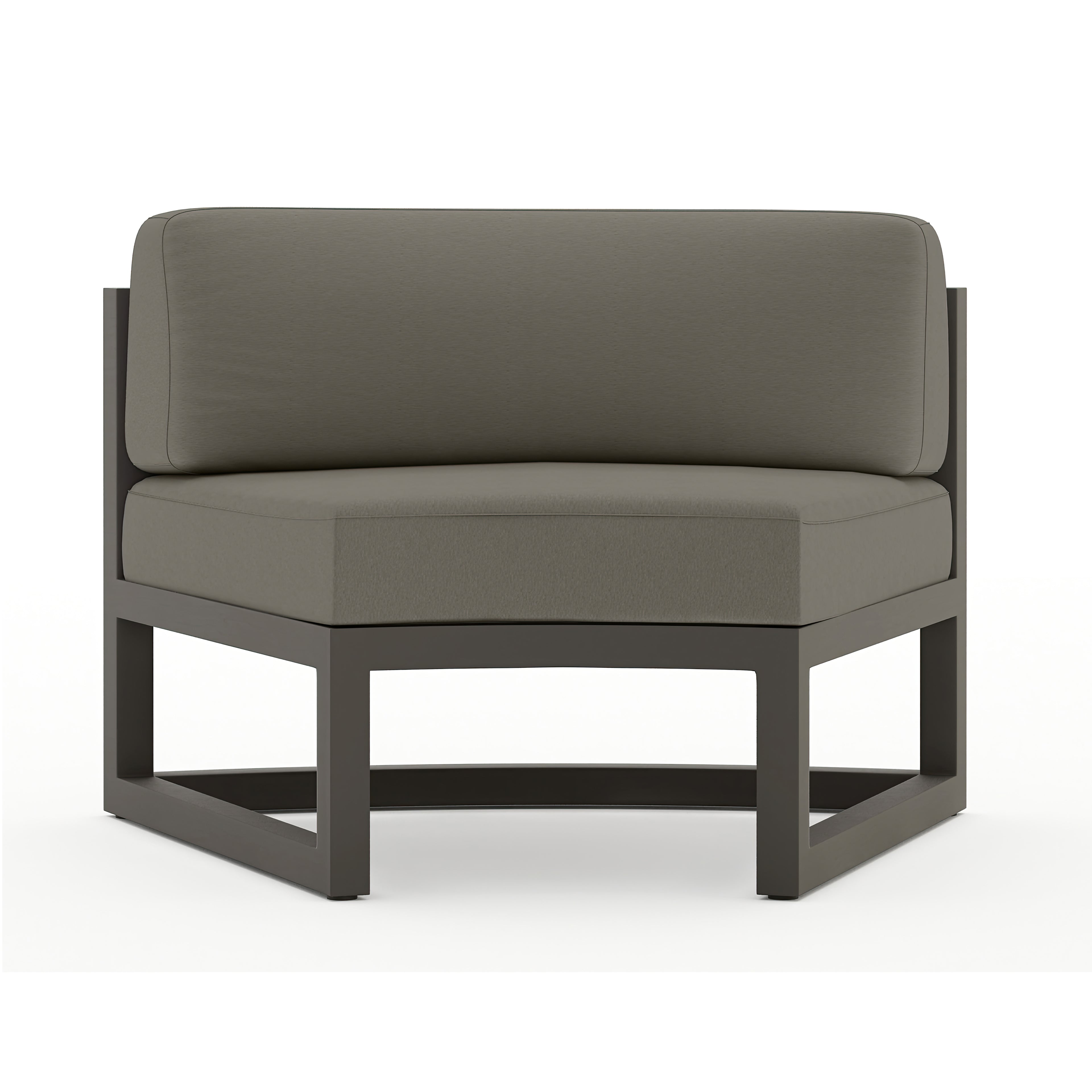 Avion 7 Piece Aluminum Curve Sectional Set#Finish_Slate#Fabric_Canvas Charcoal
