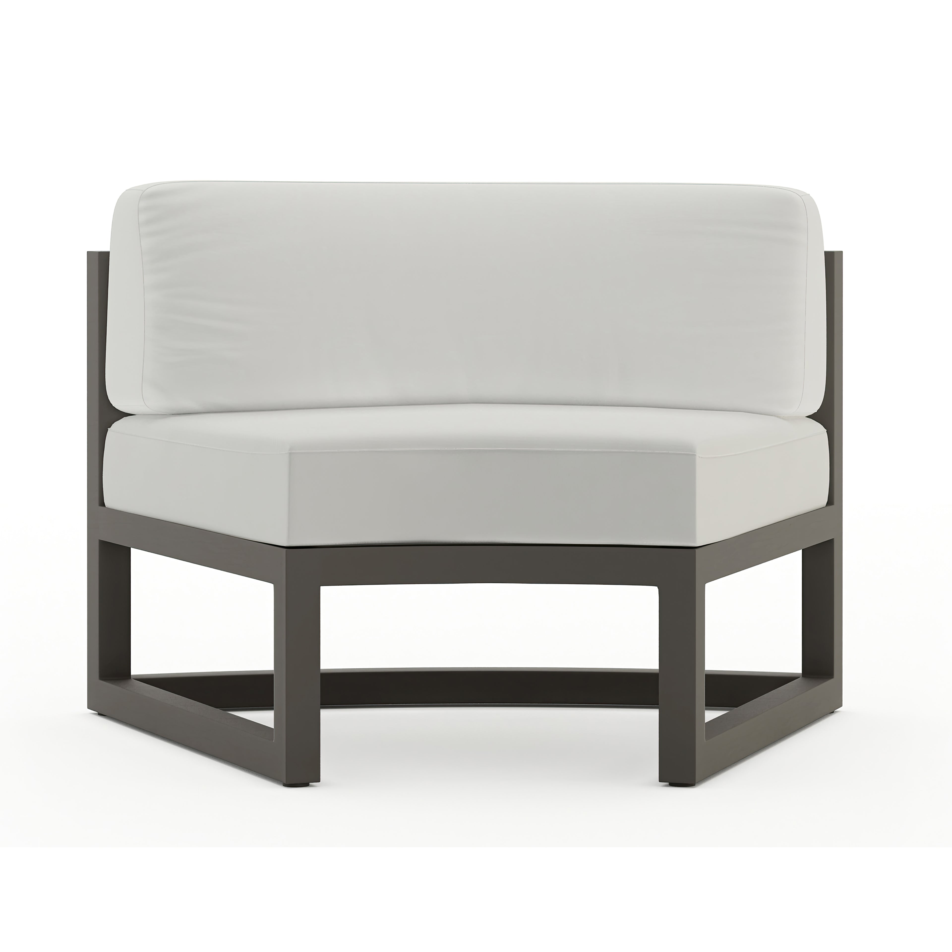 Avion 7 Piece Aluminum Curve Sectional Set#Finish_Slate#Fabric_Canvas Natural