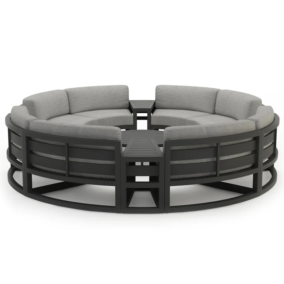Avion 7 Piece Aluminum Curve Sectional Set