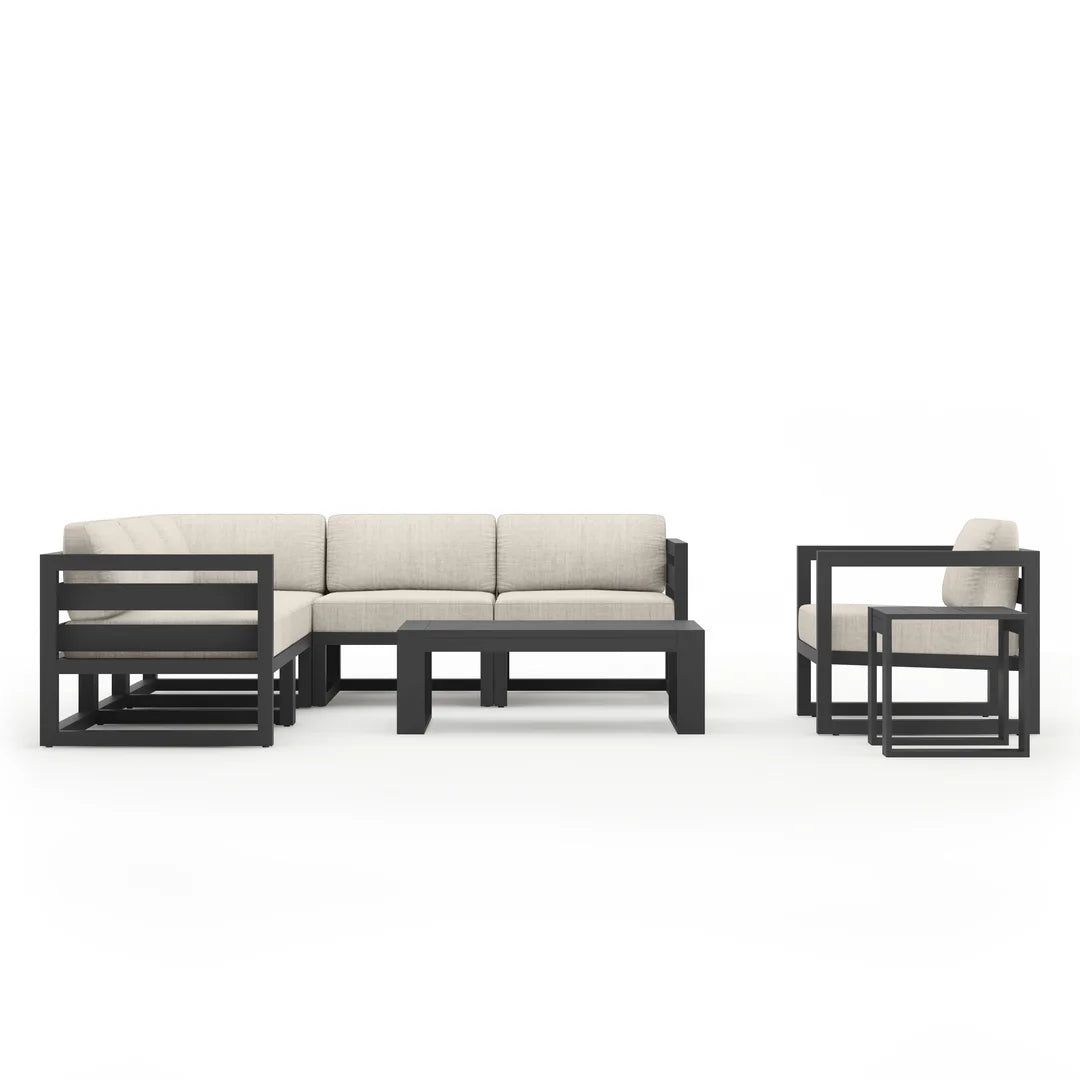 Avion 8 Piece Aluminum Sectional Set - Slate - Cast Silver