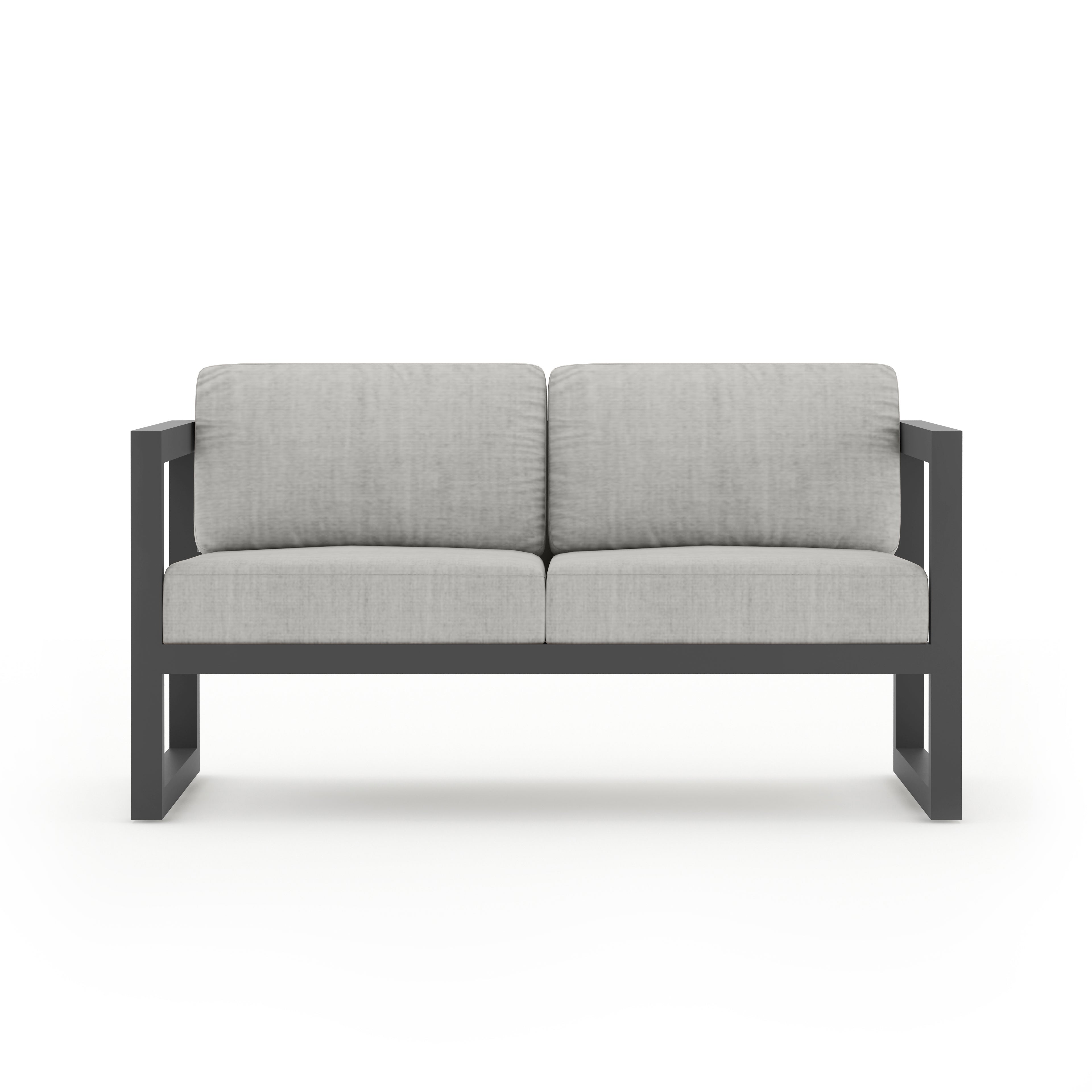 Avion Loveseat#Finish_Slate#Fabric_Cast Silver
